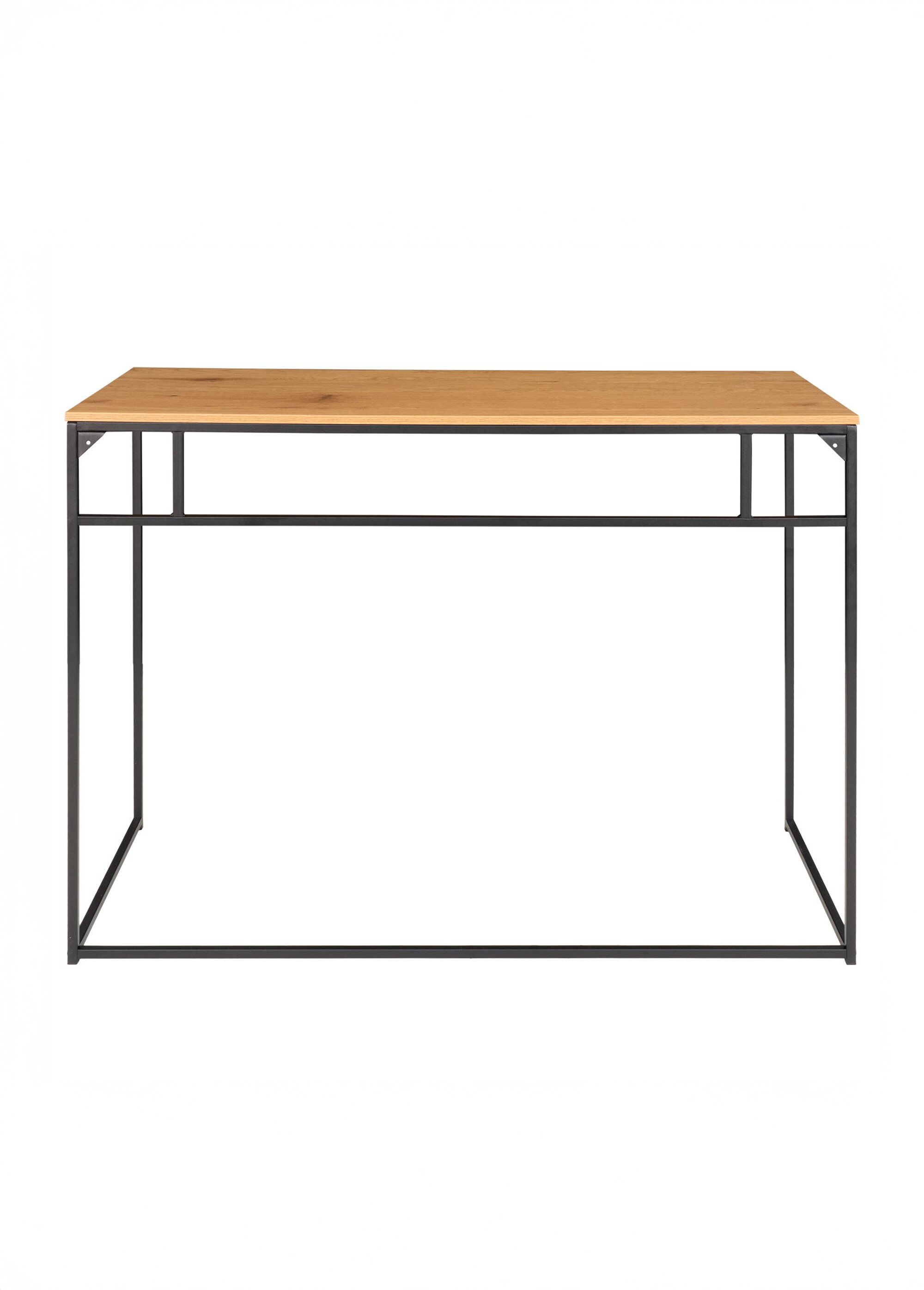 Bureau haut acier et plateau effet chêne BEIGE HN-2402055 DO1
