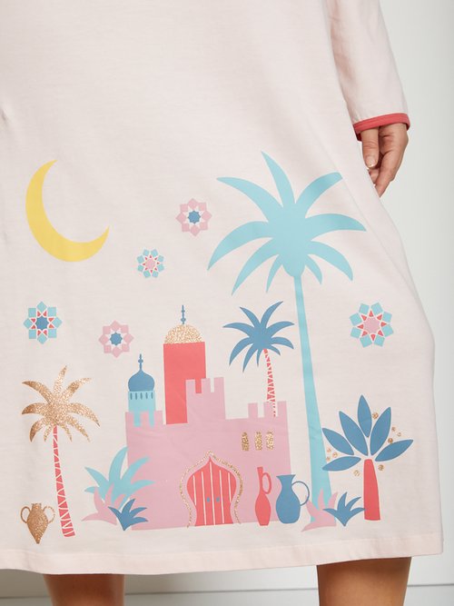 Chemise de nuit tee-shirt mi-longue Femme Grande Taille Rose SATIN DE2