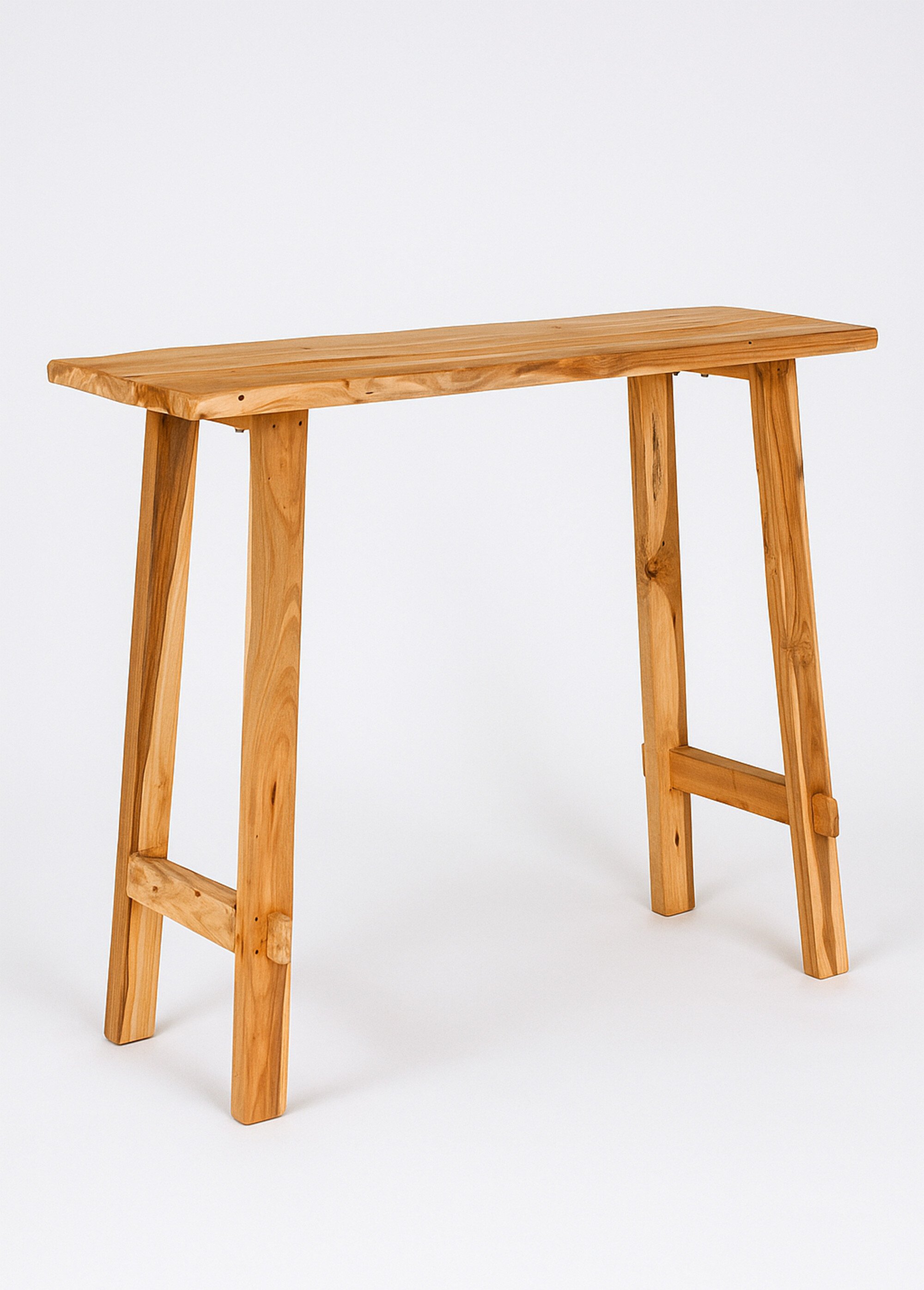 Console teck massif, style rustique chic