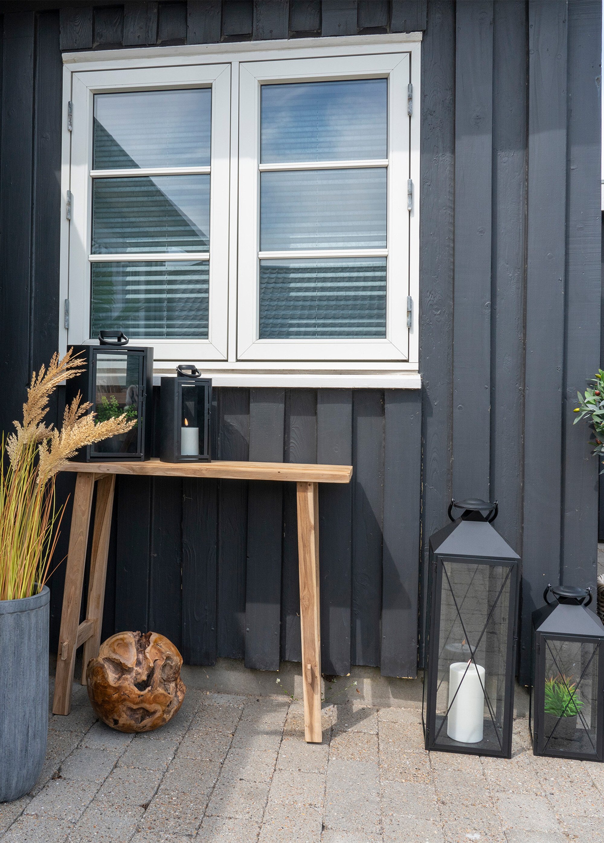 Console teck massif, style rustique chic BEIGE HN-2301090 SI2