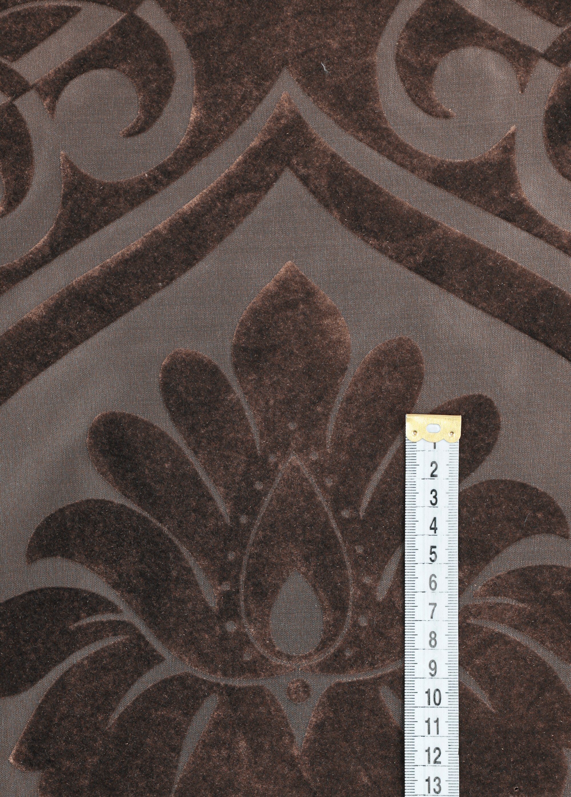 Coupon taffetas ameublement, acanthes MARRON COT148555 DE1