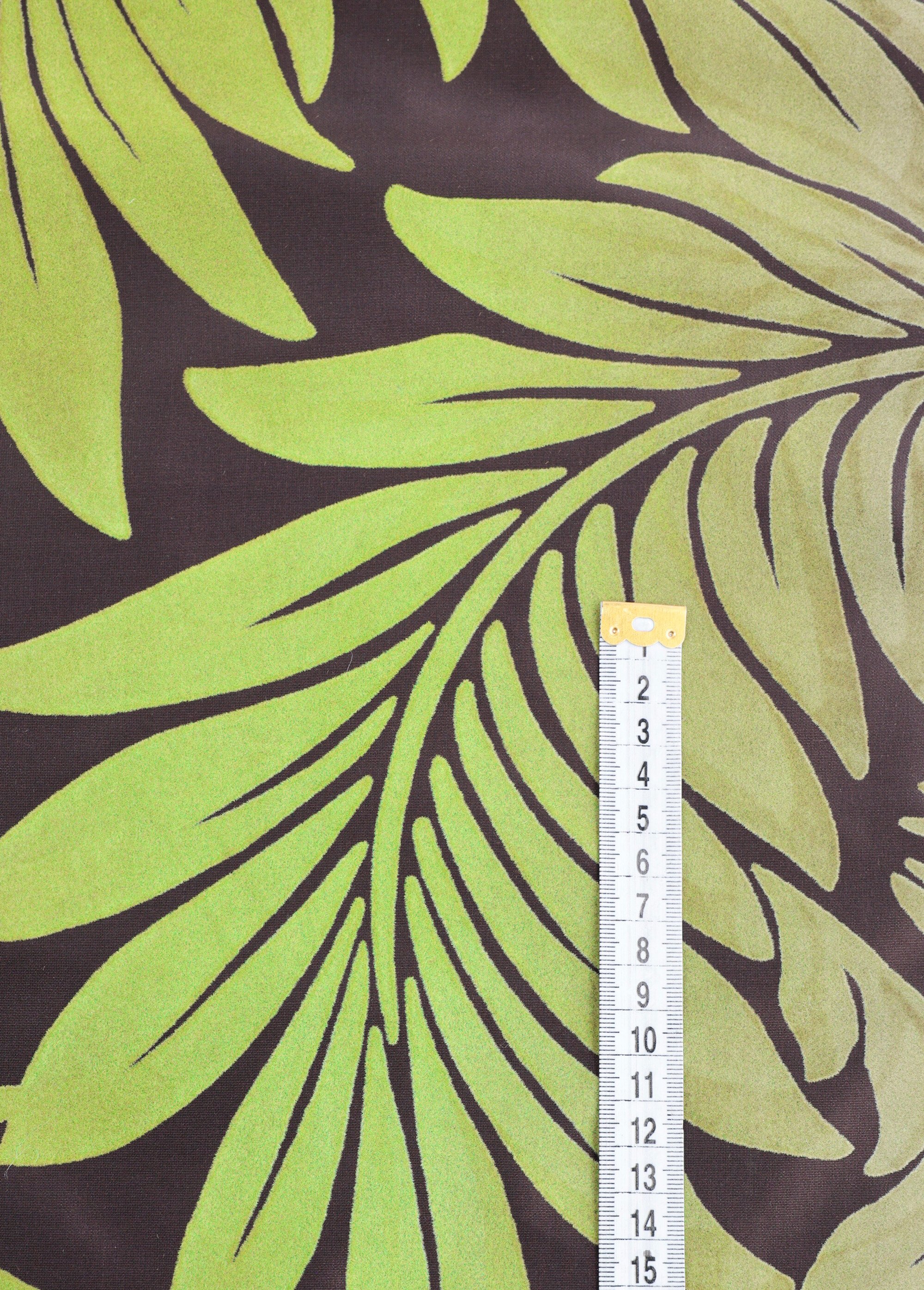 Coupon taffetas ameublement, feuillage VERT COT148552 DE1