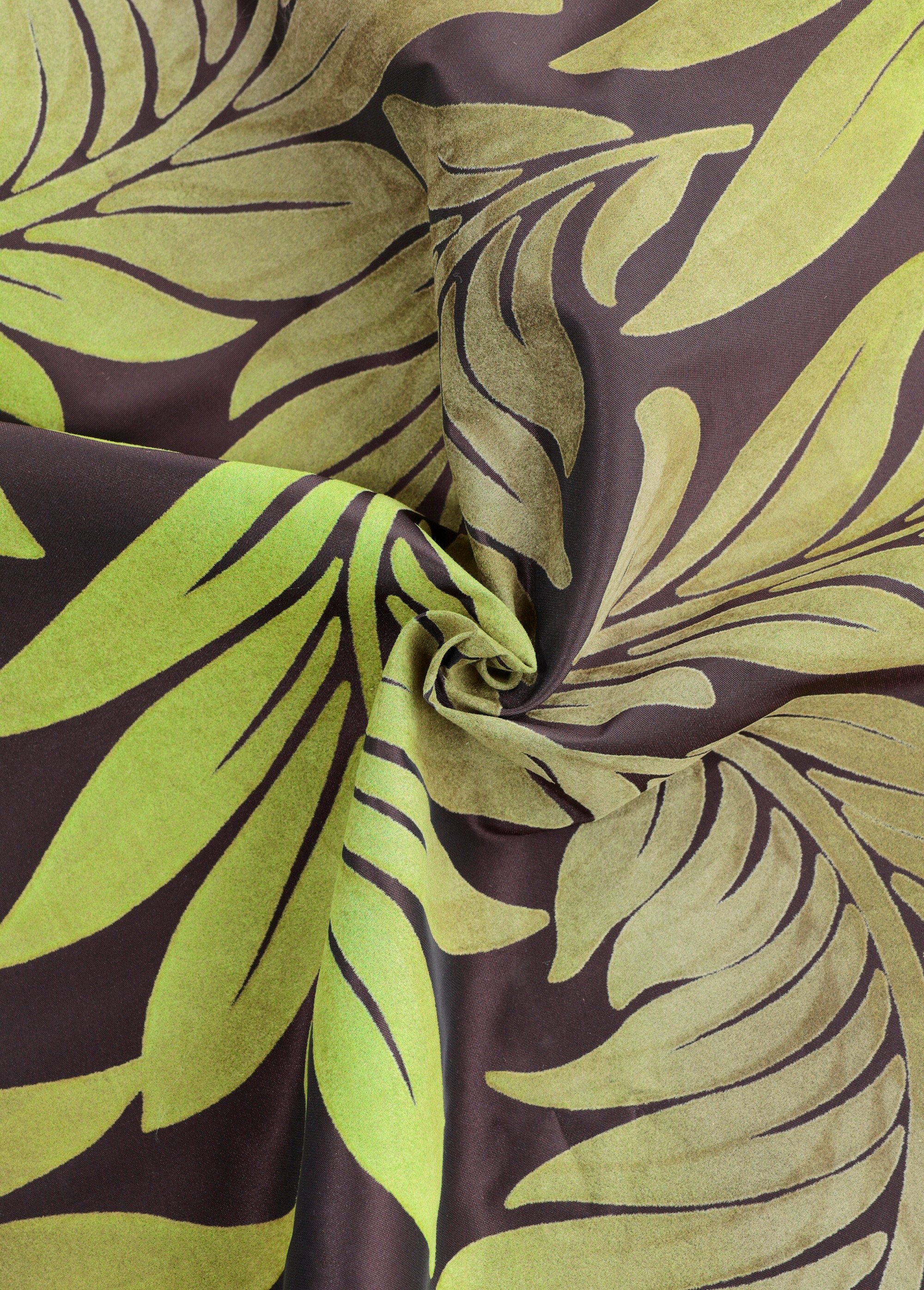 Coupon taffetas ameublement, feuillage