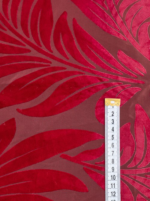 Coupon taffetas ameublement, rameaux ROUGE COT148550 DE1