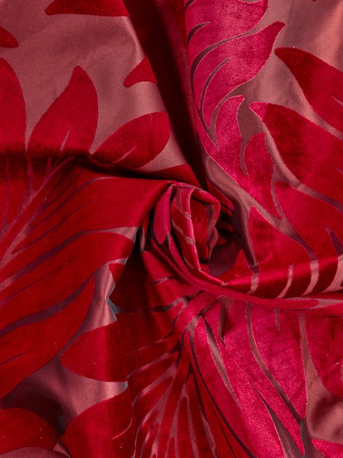 Coupon taffetas ameublement, rameaux ROUGE COT148550 FA1