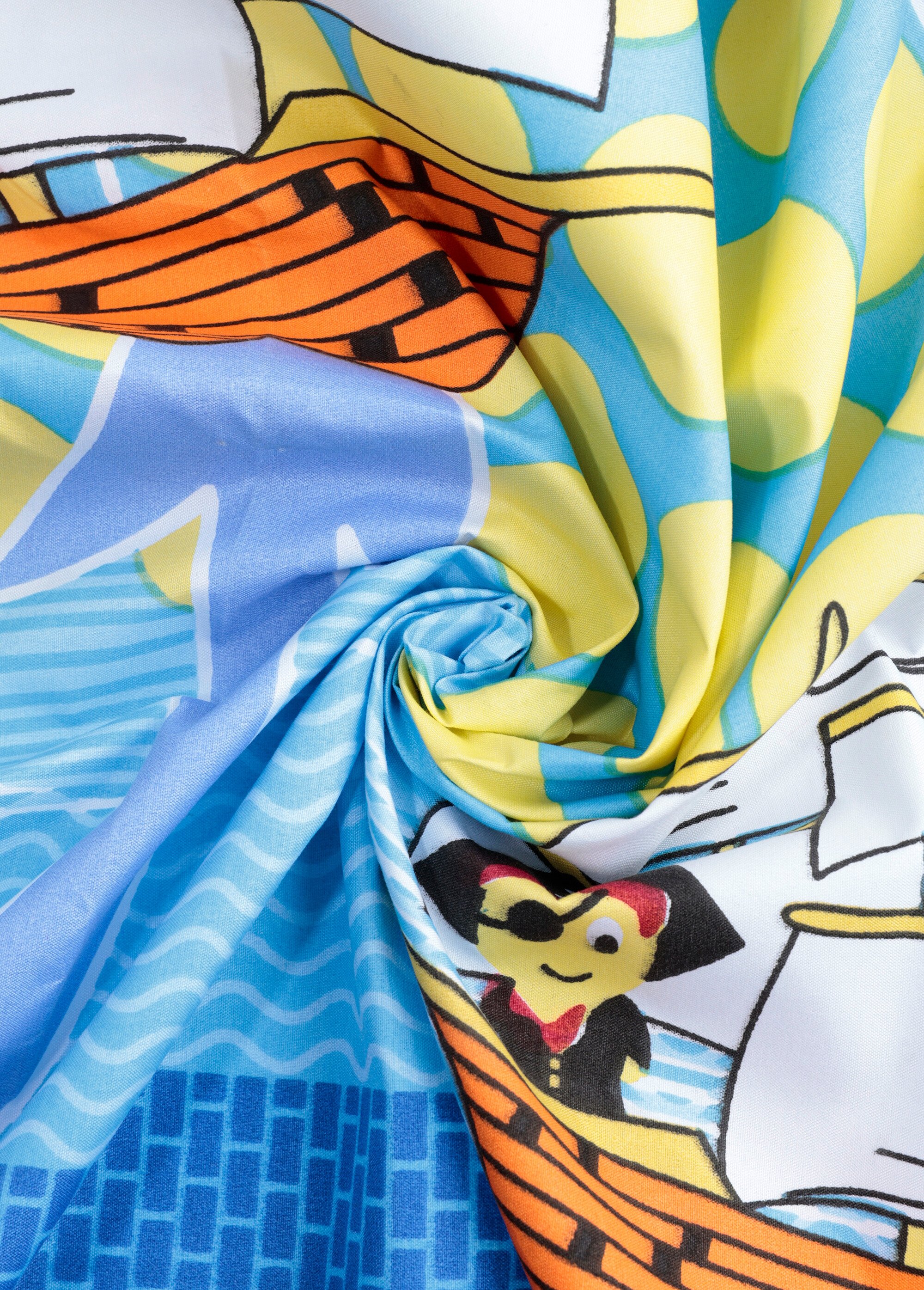 Coupon tissu ameublement kids, pirates BLEU COT74575 FA1