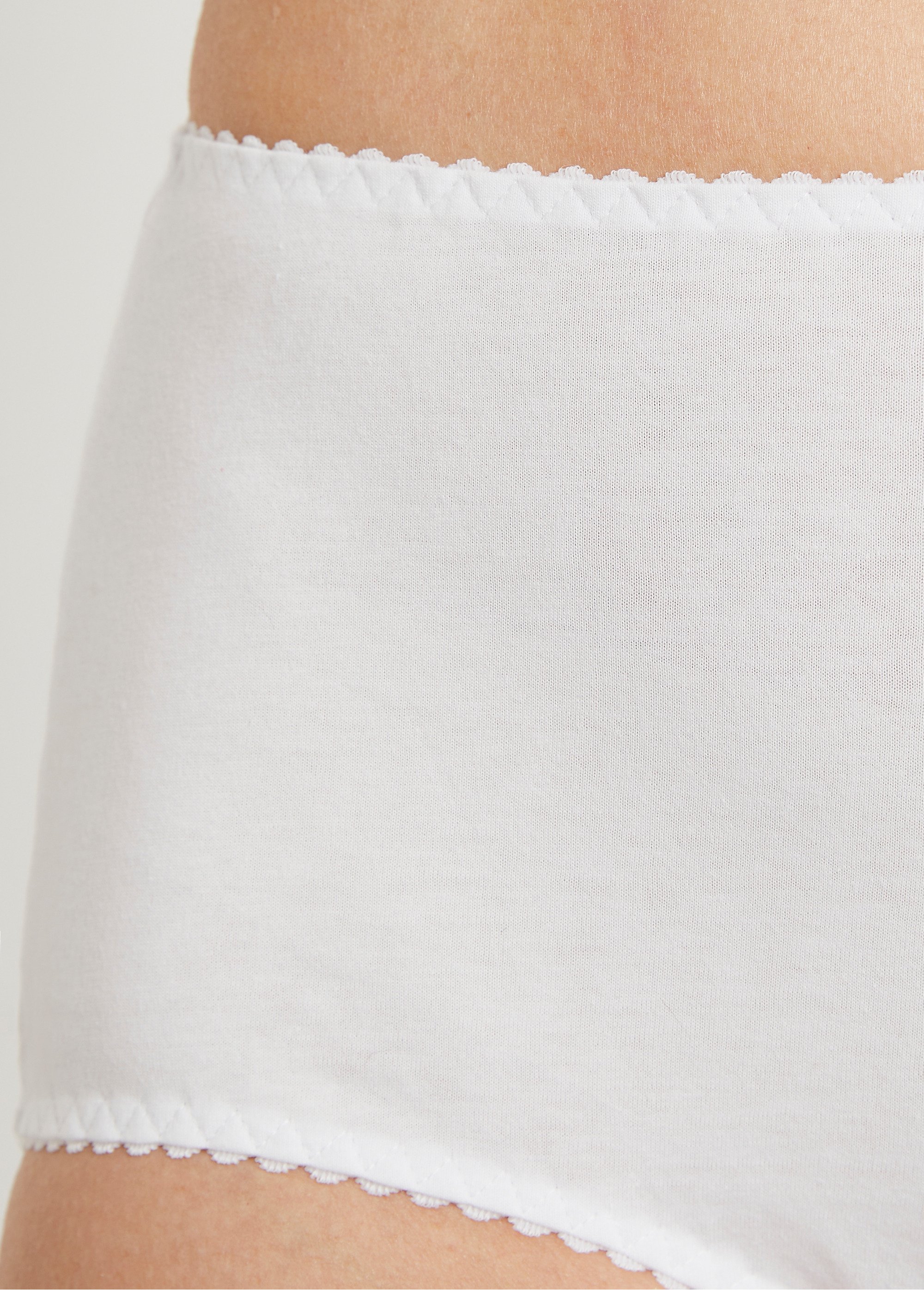 Culotte taille haute couvrante coton stretch Femme Blanc DANINA DE1