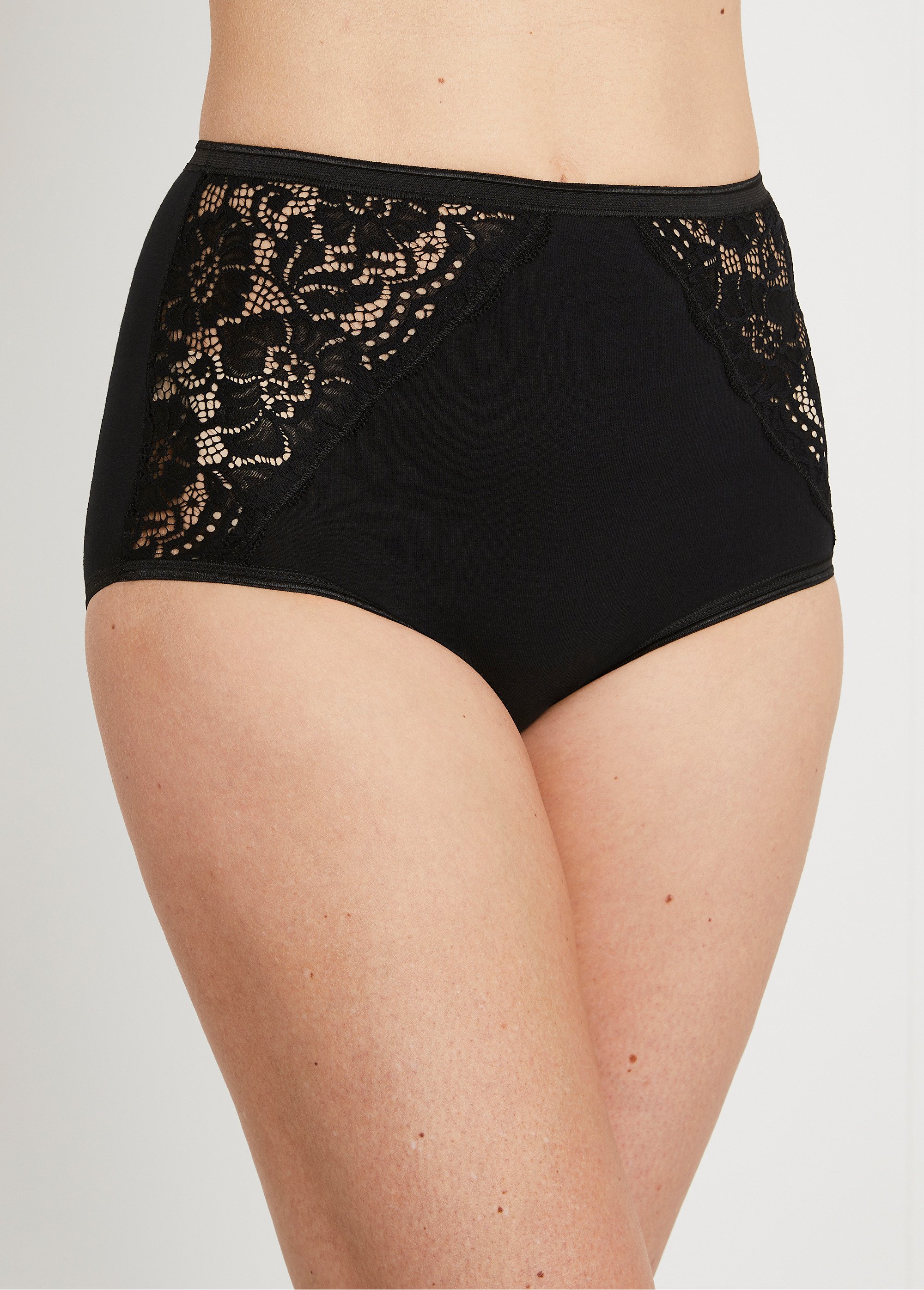 Culottes taille haute dentelle - lot de 2