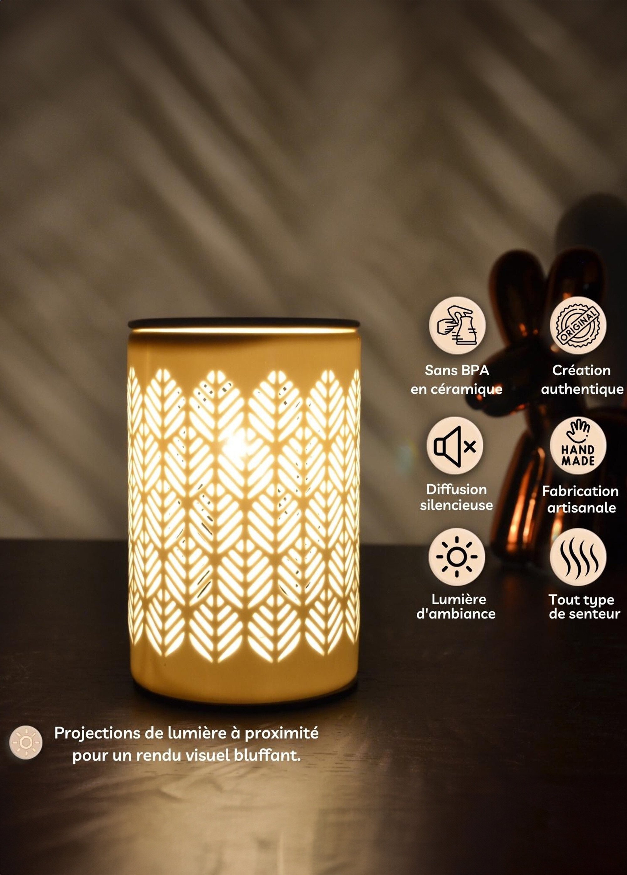 Diffuseur en céramique, motif épis Beige ZENCALORYA9 DE2