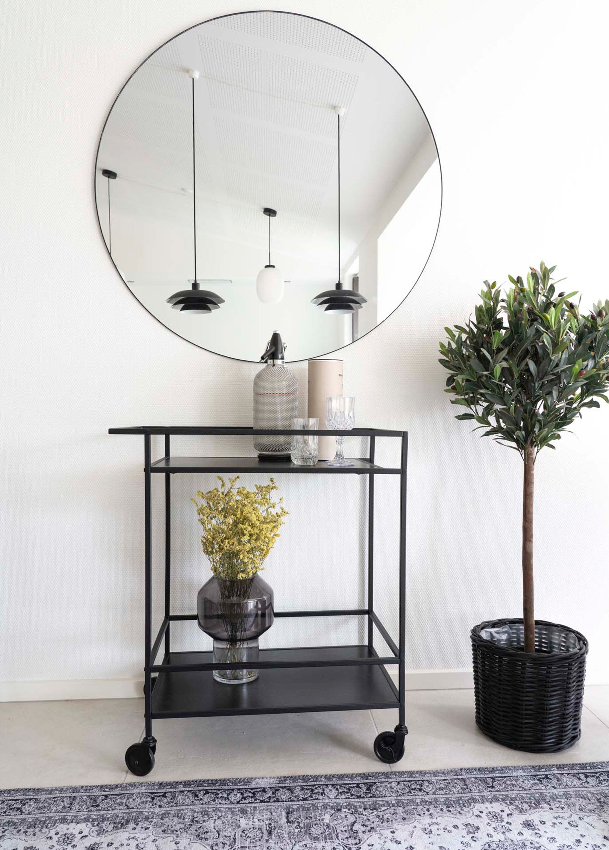 Desserte bar mobile foncée, 2 niveaux NOIR HN-2101530 SI1