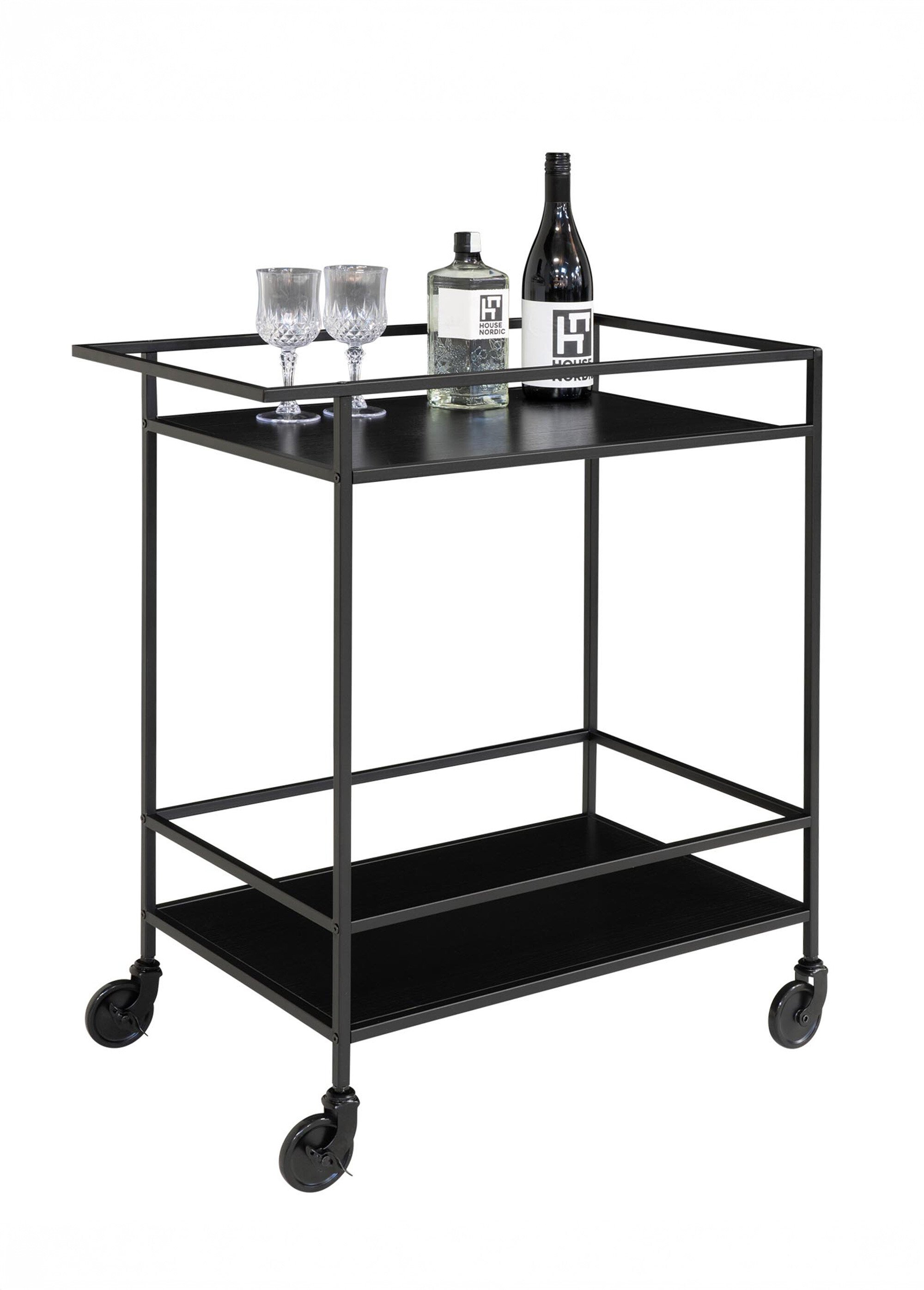 Desserte bar mobile foncée, 2 niveaux NOIR HN-2101530 SI2