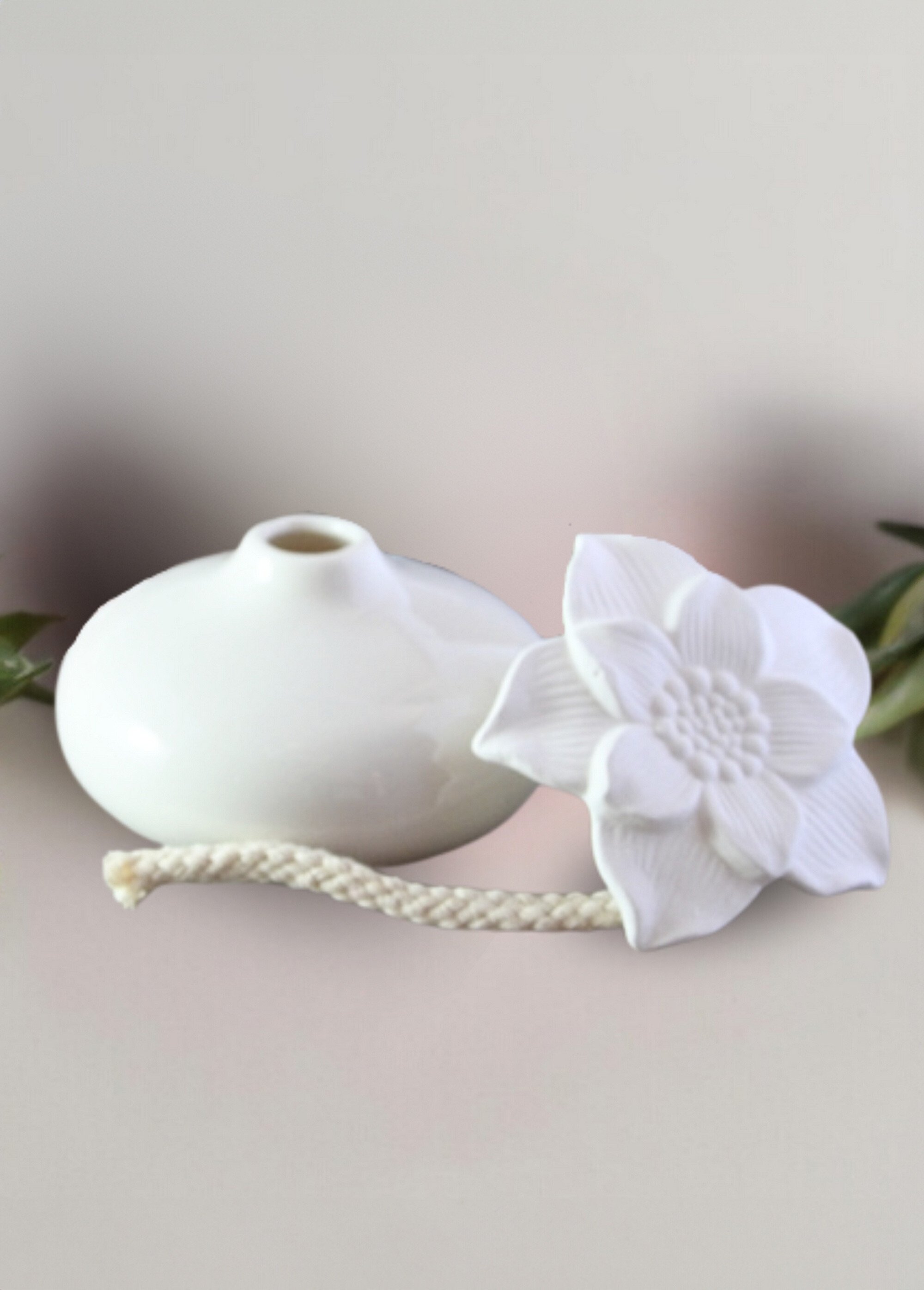 Diffuseur naturel plâtre, motif narcisse Blanc ZENNARCISSE DE1