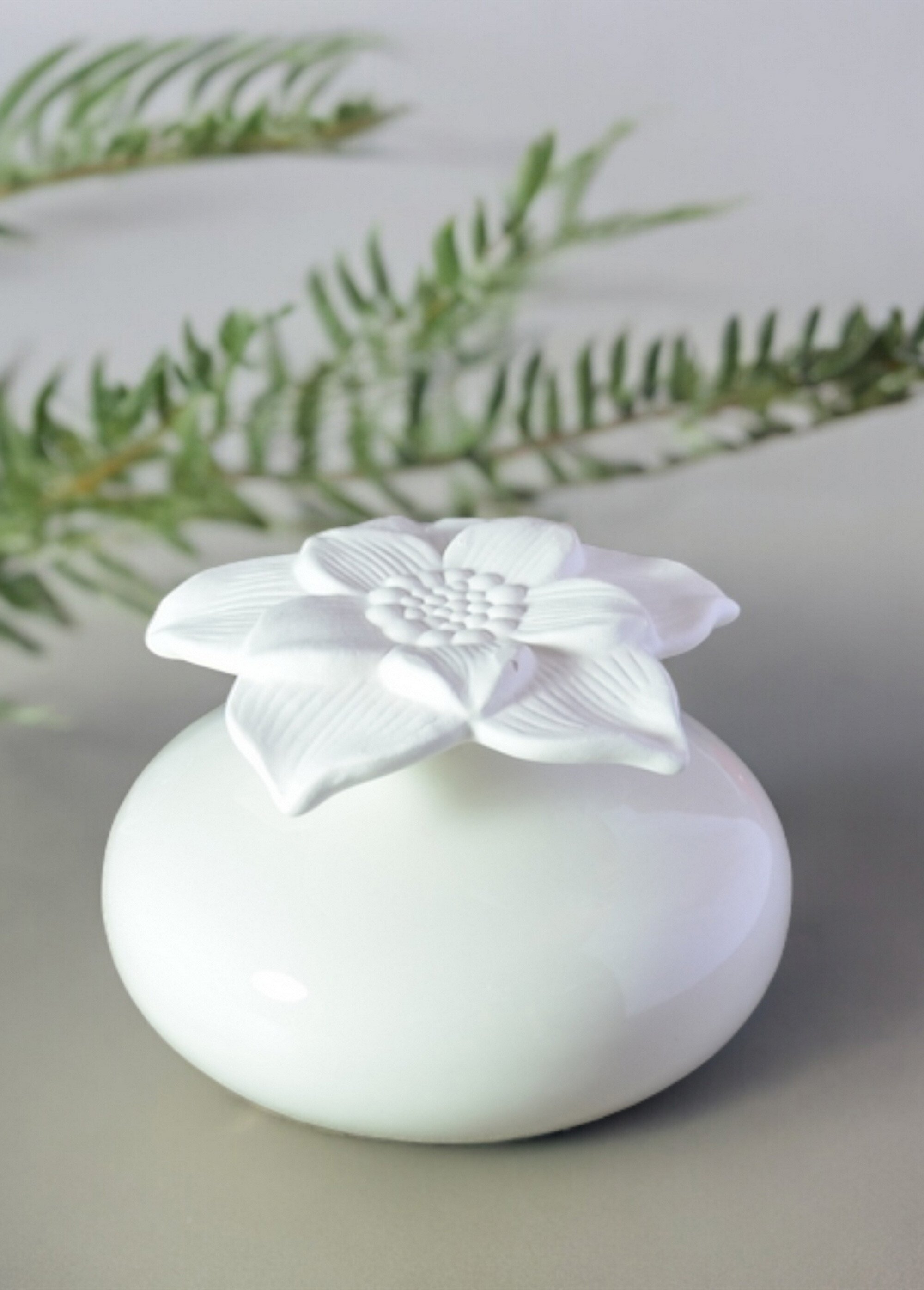 Diffuseur naturel plâtre, motif narcisse Blanc ZENNARCISSE SF1