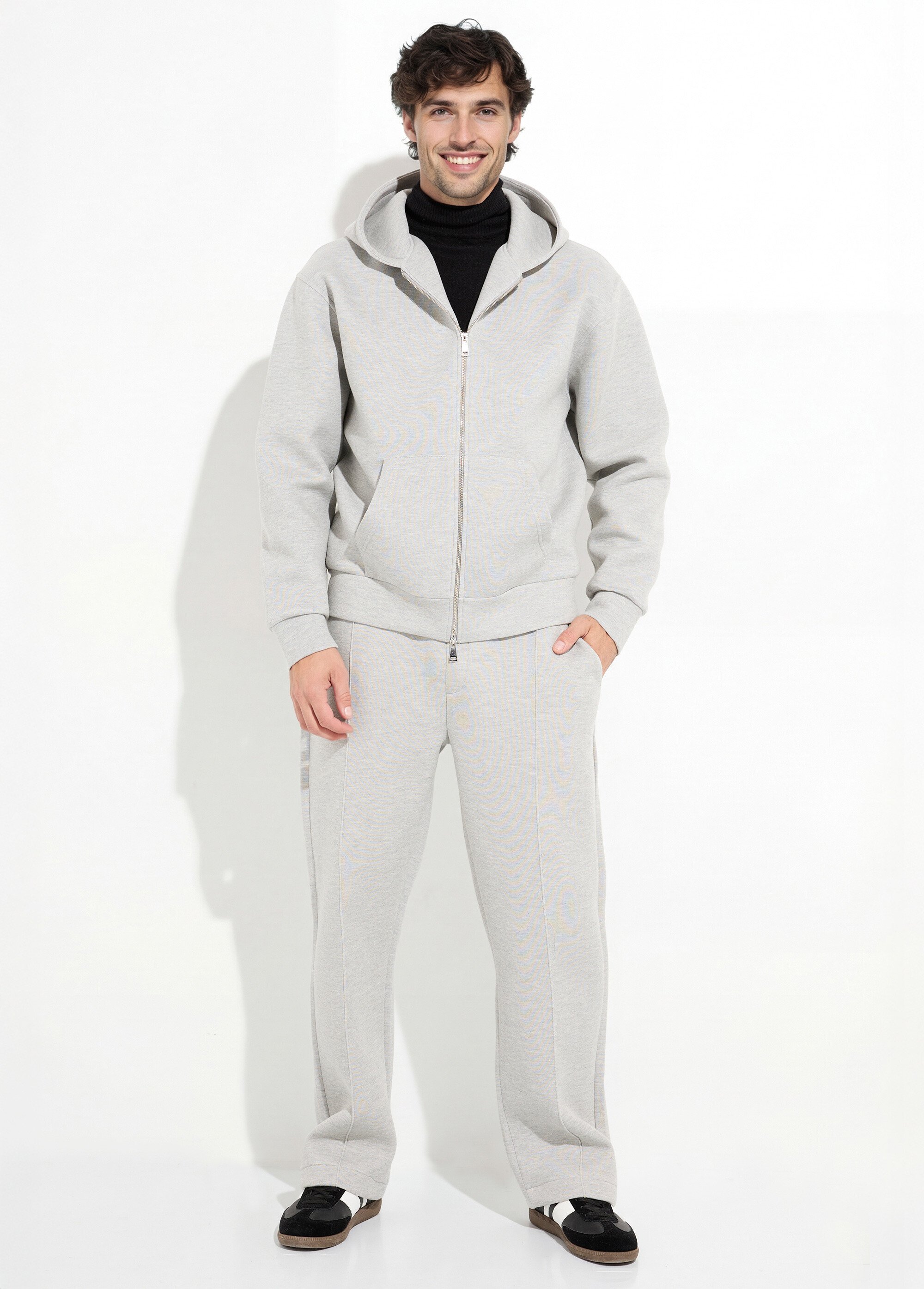 Ensemble détente épais sweat + pantalon Homme Gris IKALP2613 FA1
