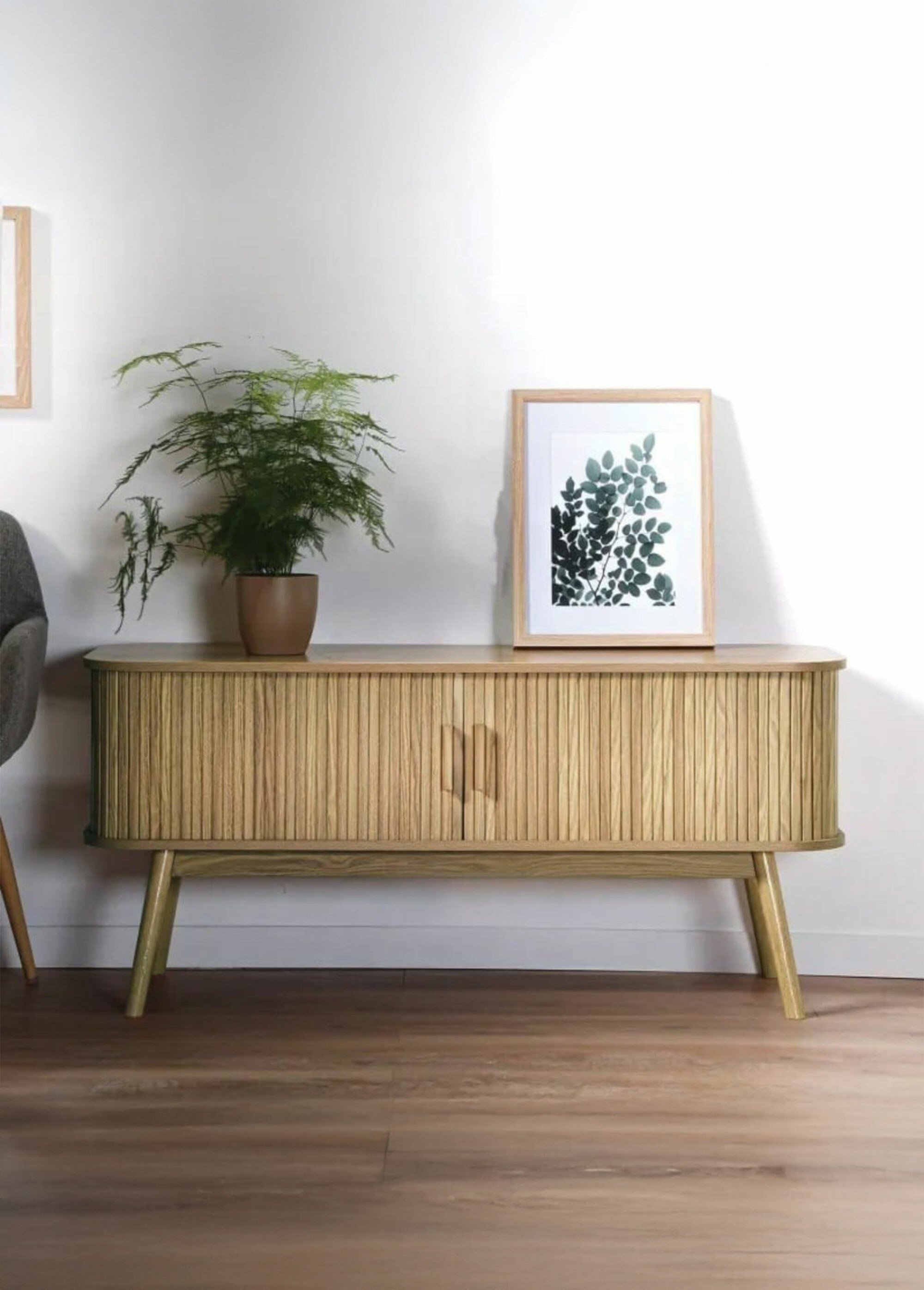 ERNEST Meuble TV portes coulissantes BEIGE CAL-13771133 SI1