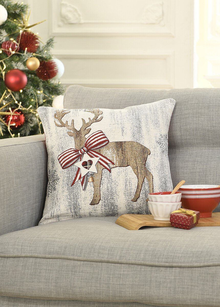 Housse de coussin jacquard de Noël