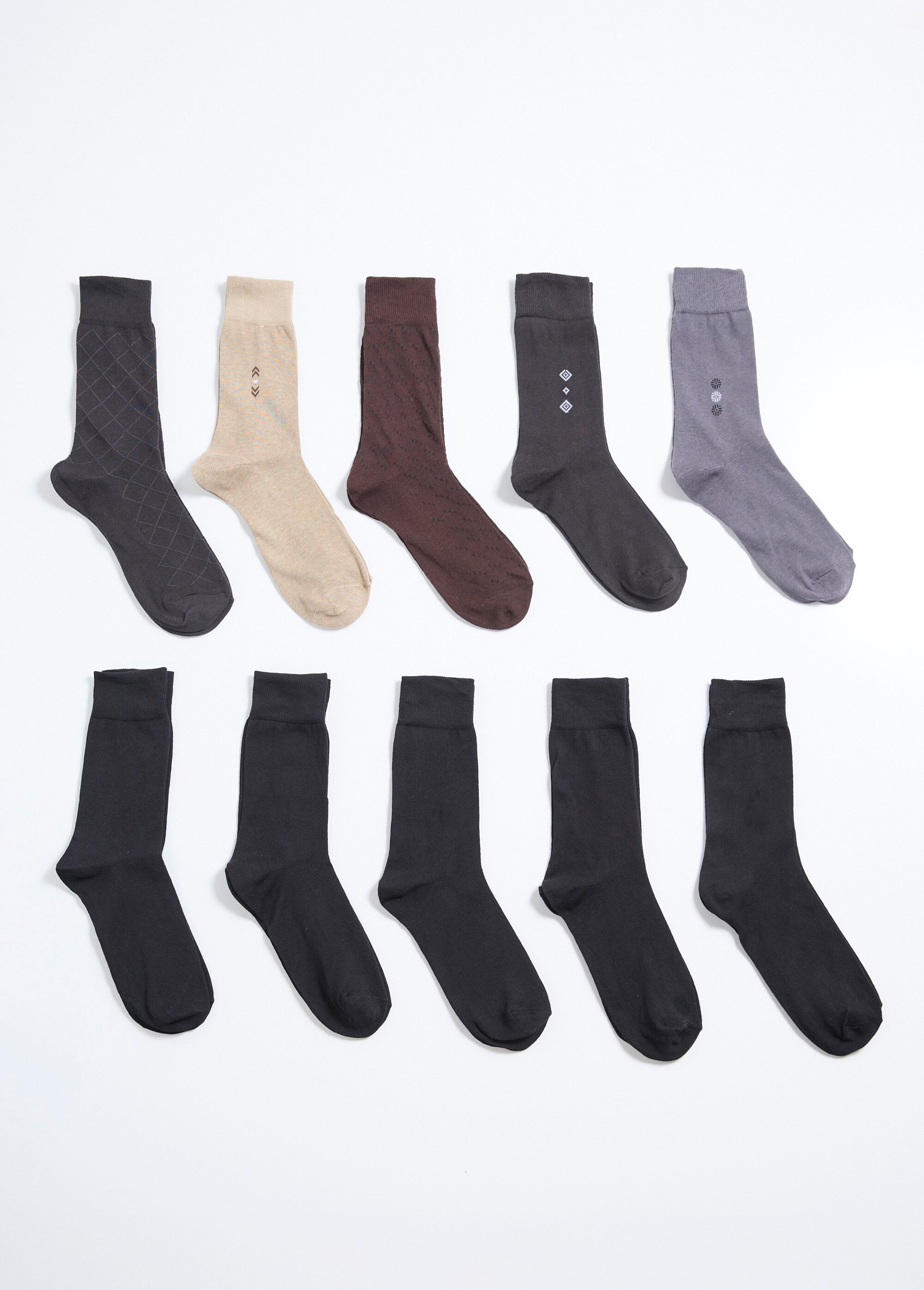 Lot de 10 Chaussettes unies et motifs