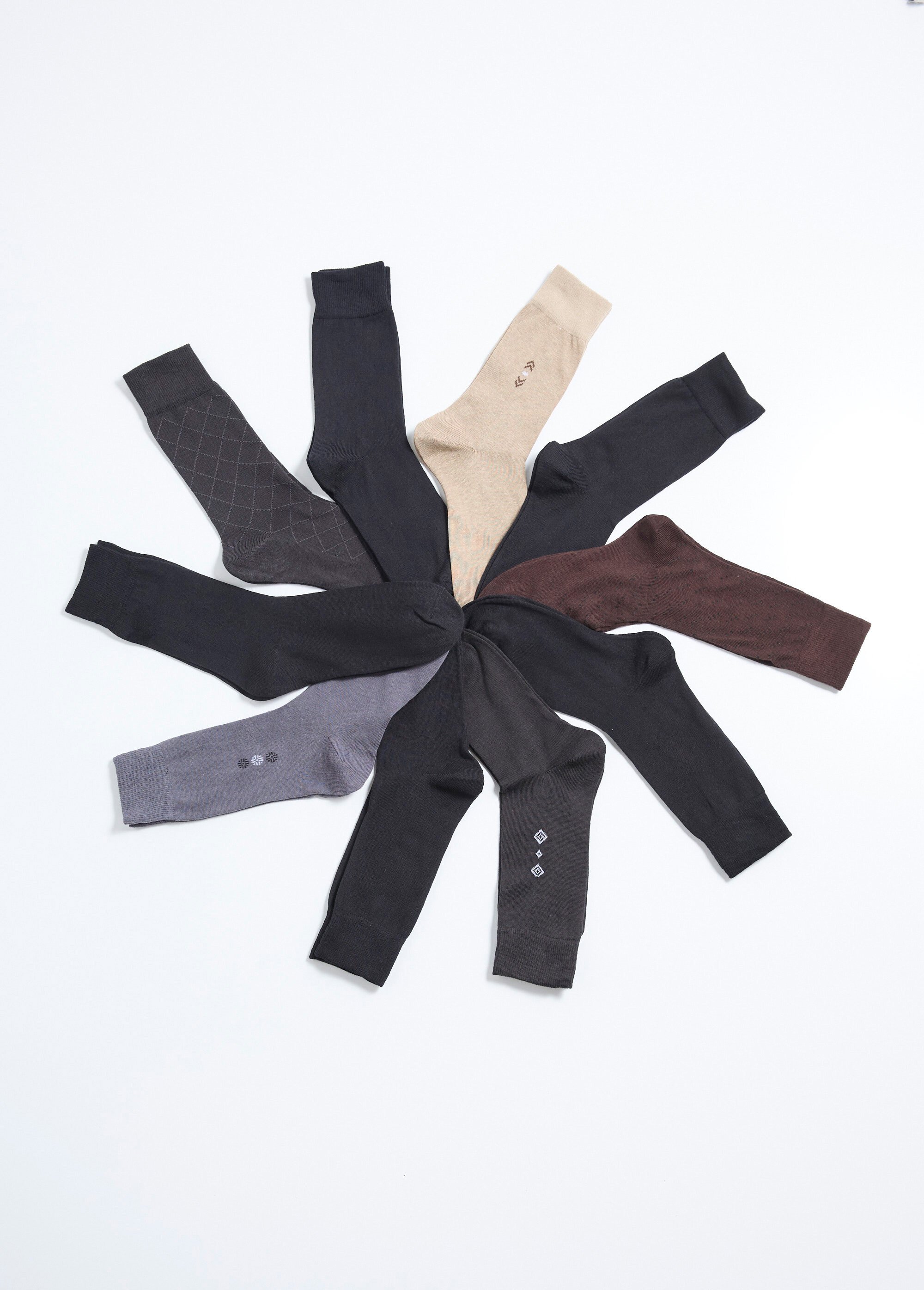 Lot de 10 Chaussettes unies et motifs