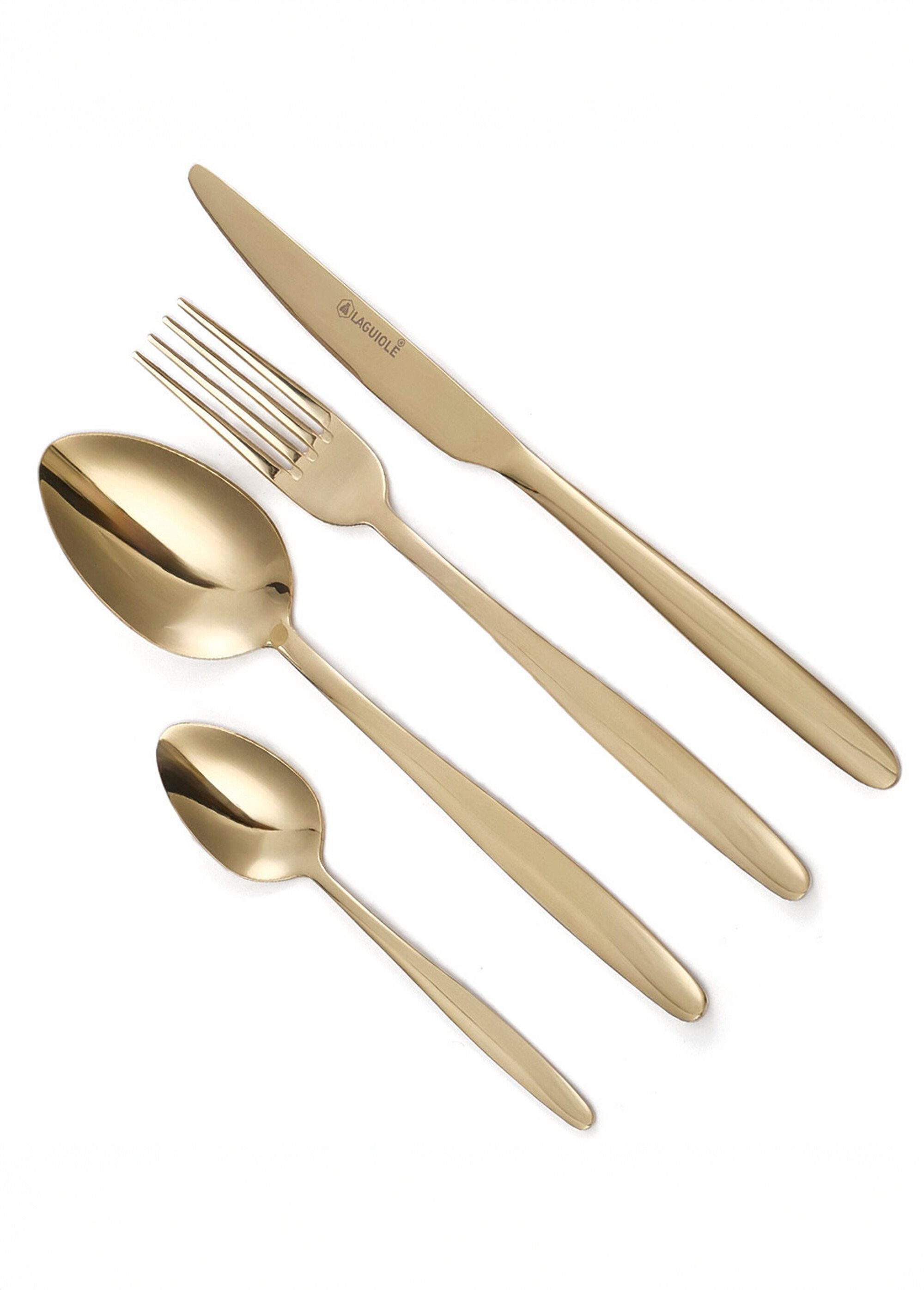 Ménagère 24 pièces inox champagne, Cléa