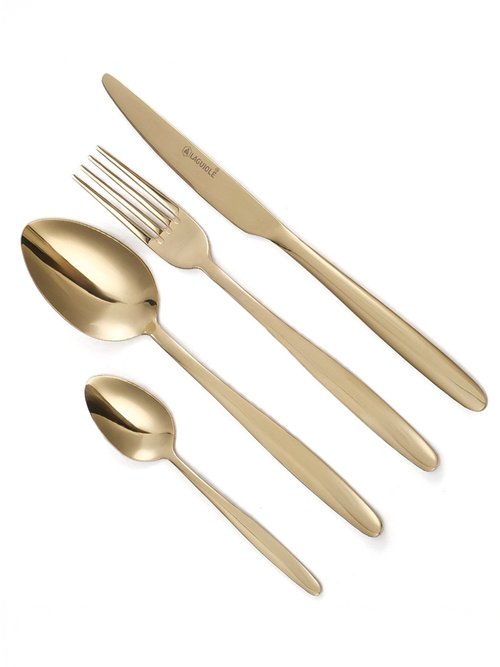 Ménagère 24 pièces inox champagne, Cléa Jaune 9160525 DE1