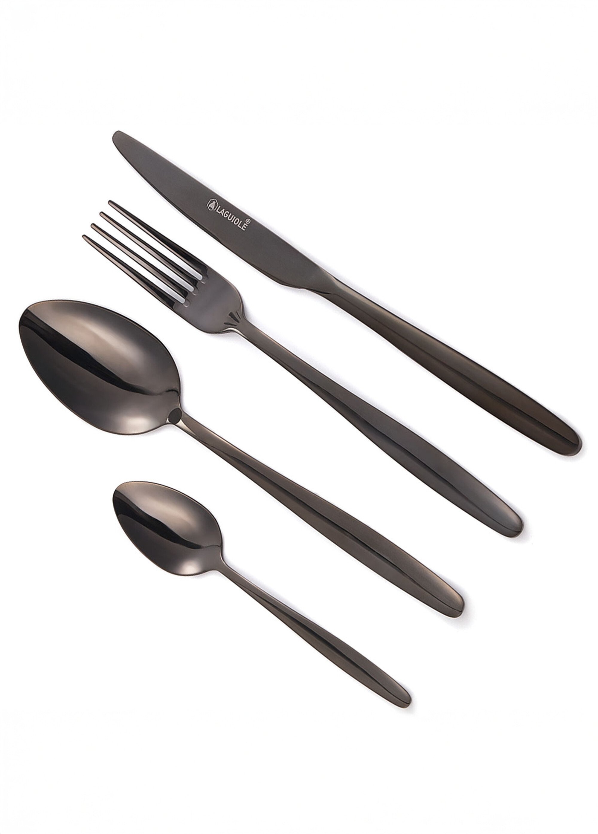 Ménagère 24 pièces inox foncé, Cléa Noir 9160520 DE1