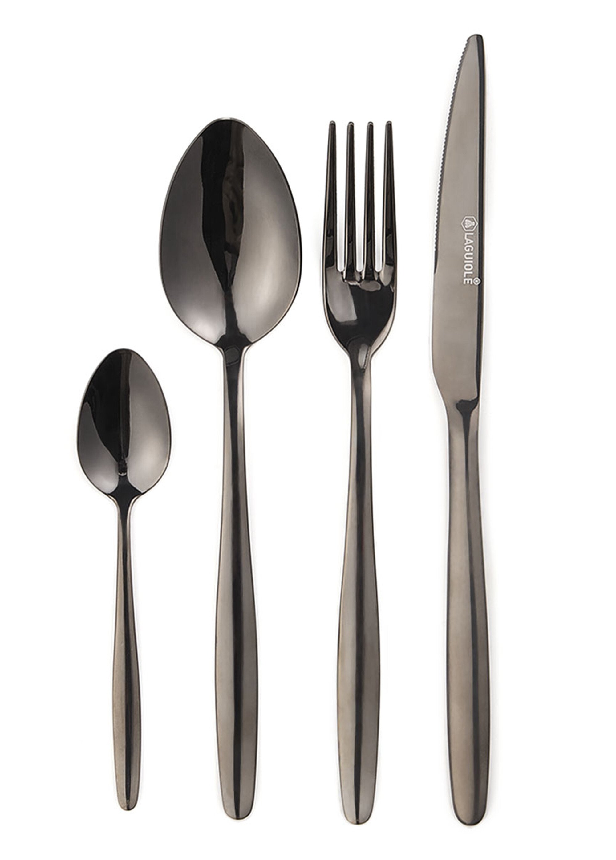 Ménagère 24 pièces inox foncé, Cléa Noir 9160520 FA1