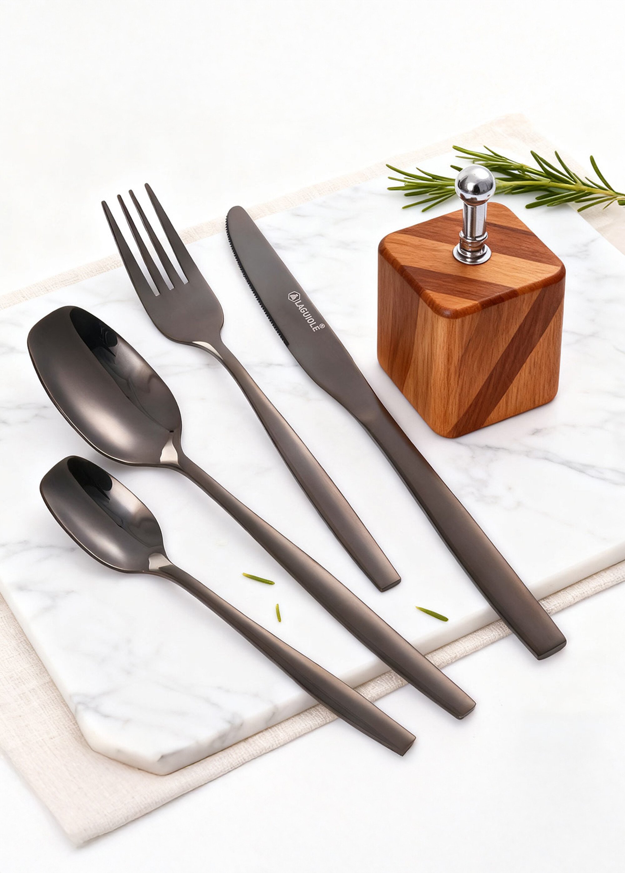 Ménagère 24 pièces inox foncé, Elora Noir 9160535 SI1