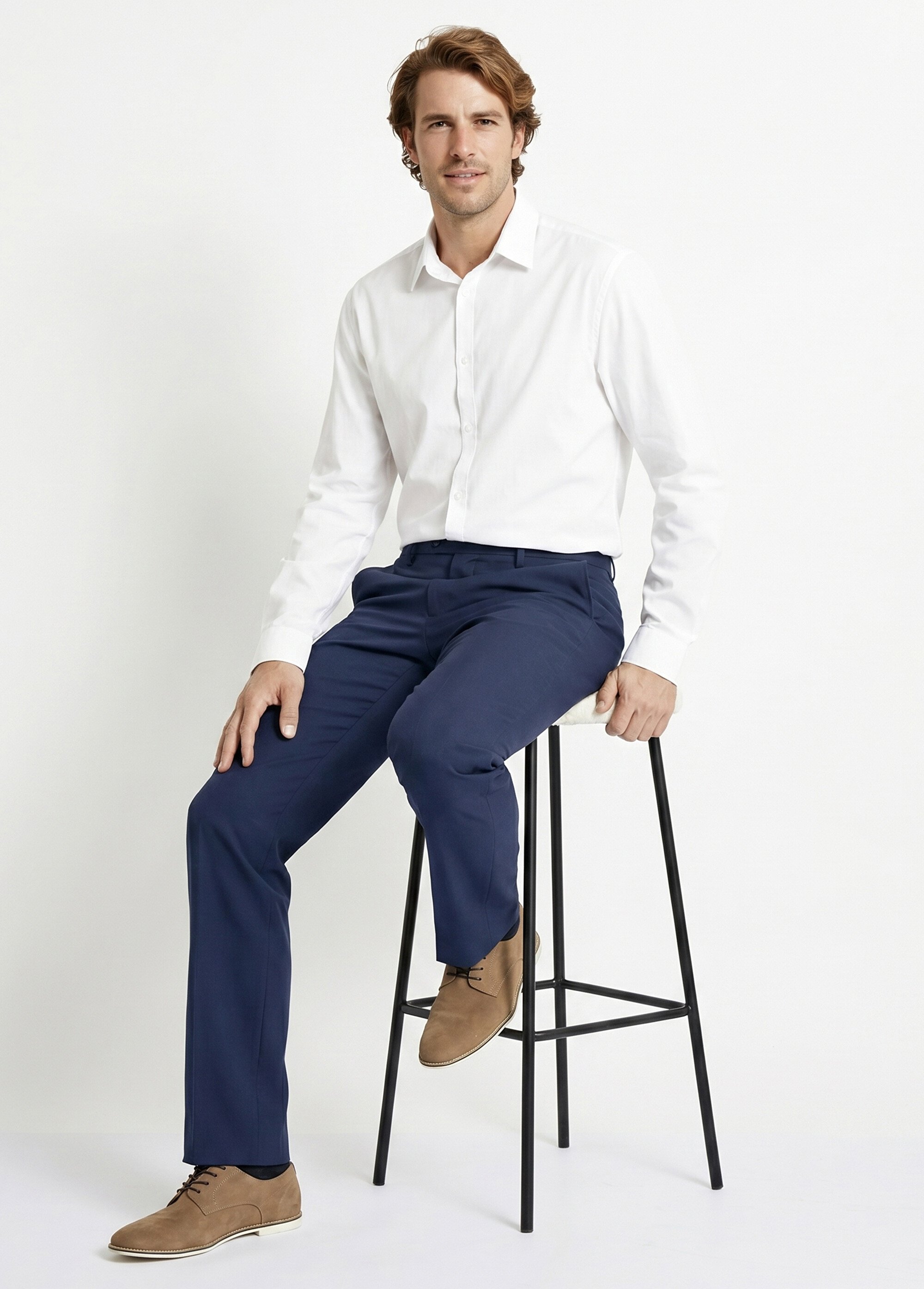 Pantalon ceinture ajustable invisible polyester Homme Bleu FABIEN MV1