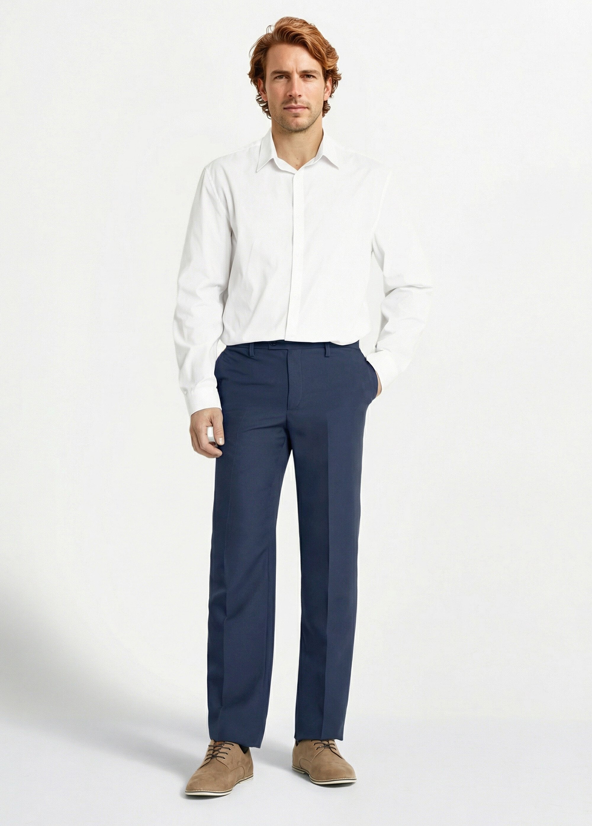 Pantalon ceinture ajustable invisible polyester Homme Bleu FABIEN SI1
