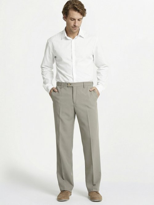 Pantalon ceinture ajustable invisible polyester Homme Beige FABIEN SI1