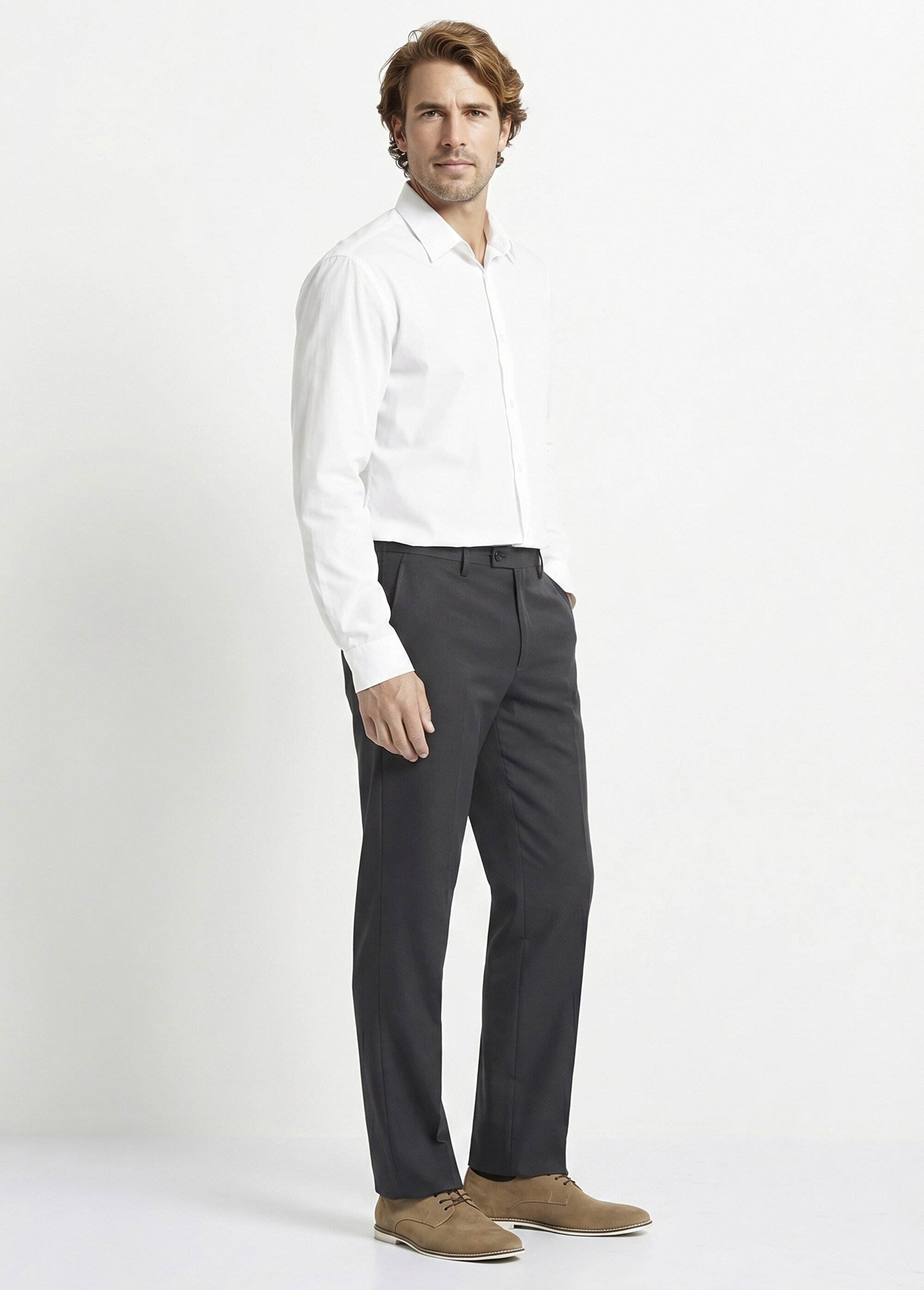 Pantalon ceinture ajustable invisible polyester Homme Gris FABIEN DR1