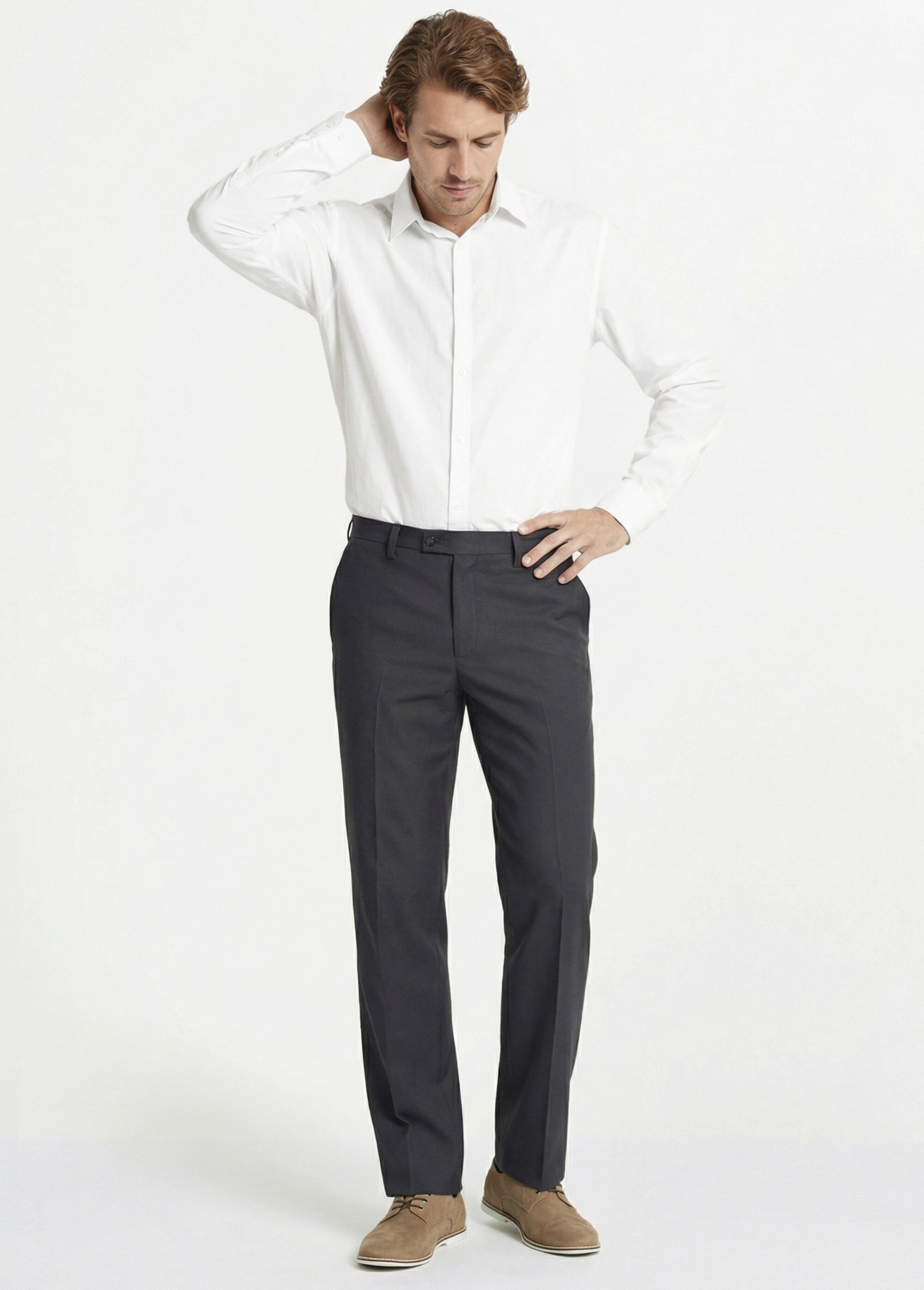 Pantalon ceinture ajustable invisible polyester