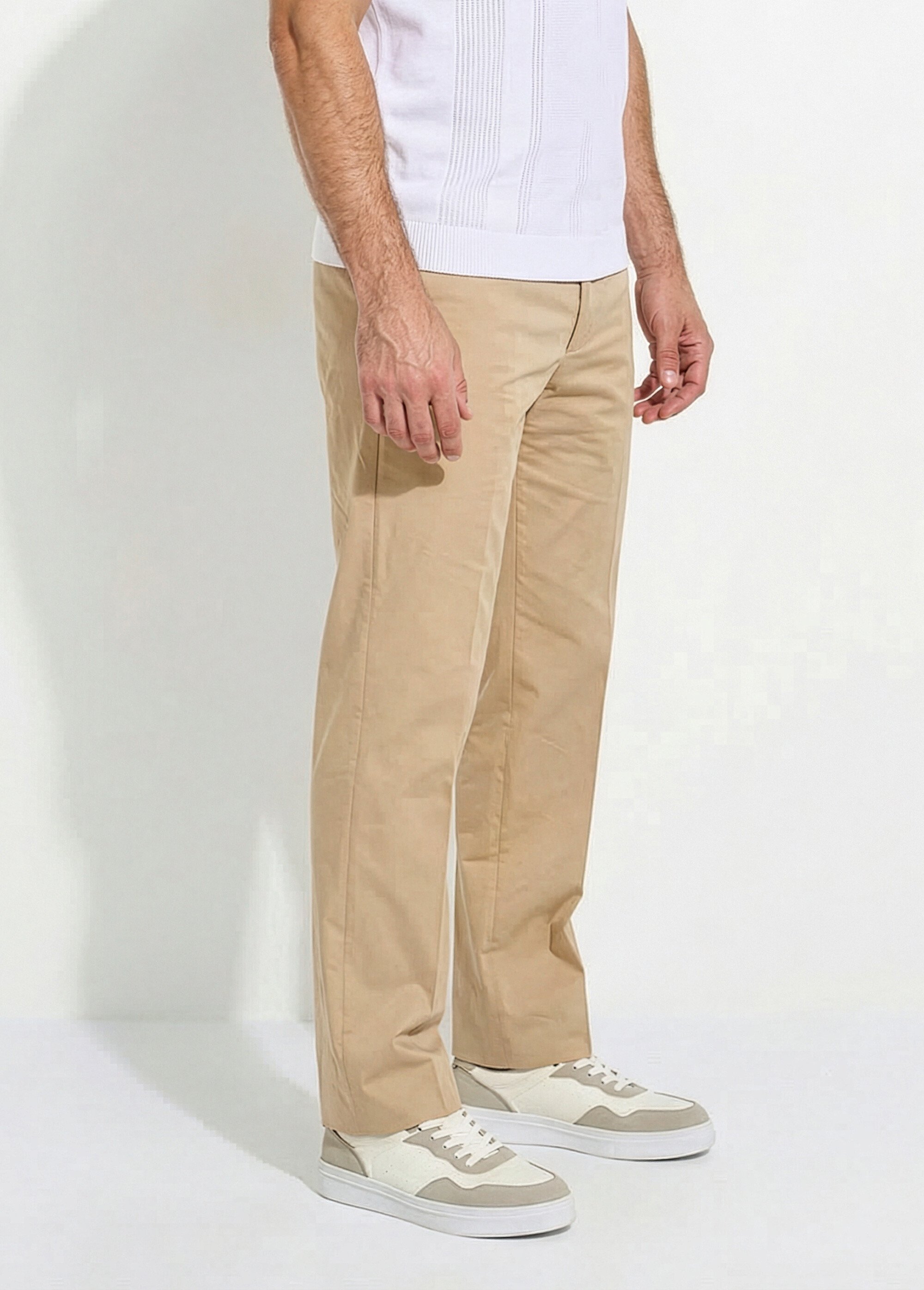 Pantalon ceinture ajustable invisible polycoton Homme Beige FORAIN DR1