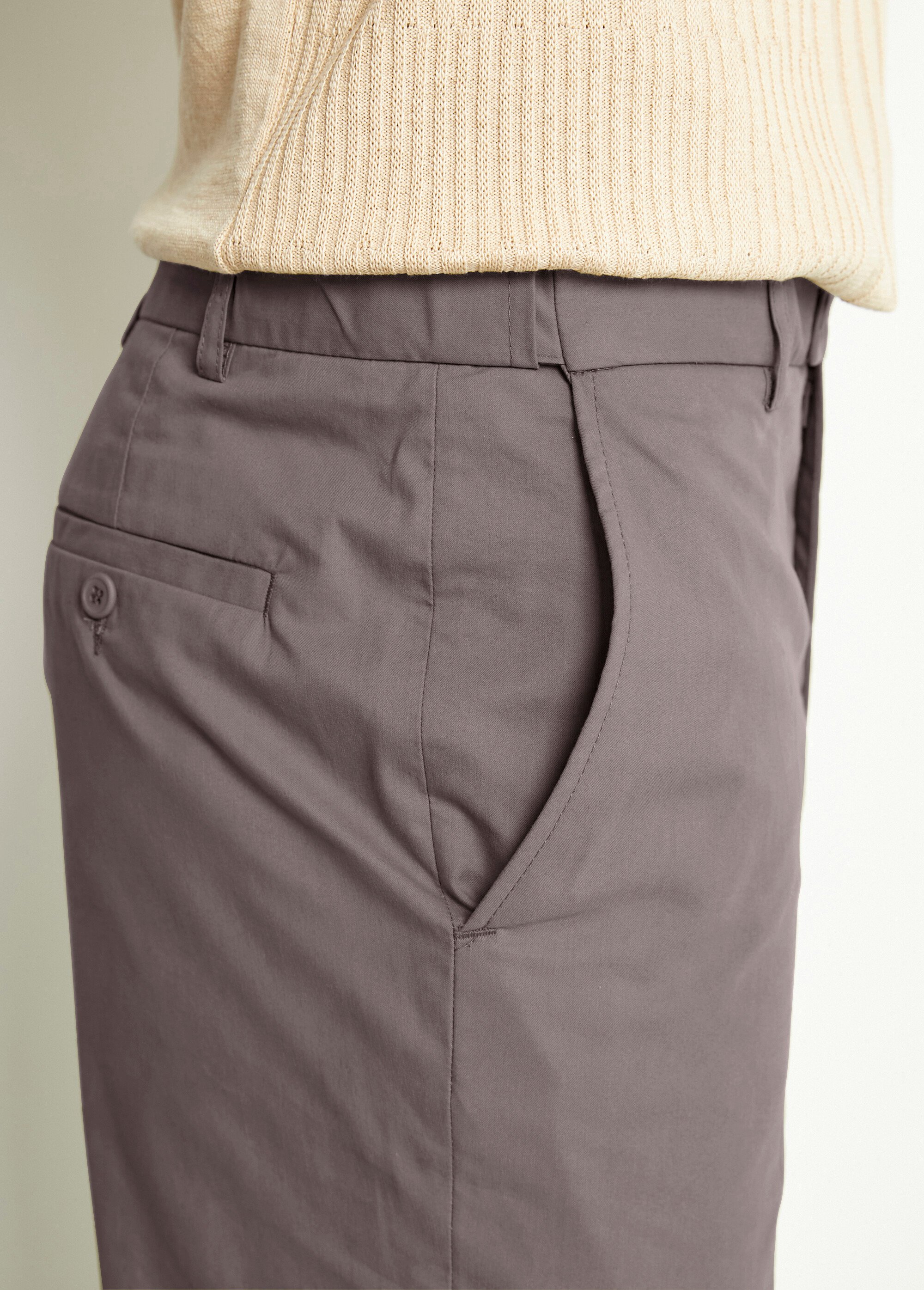 Pantalon ceinture ajustable invisible polycoton