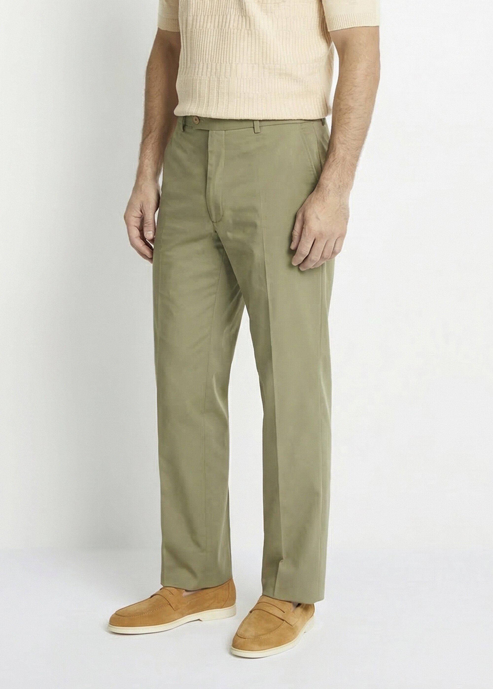 Pantalon ceinture ajustable invisible polycoton Homme Vert FORAIN DR1