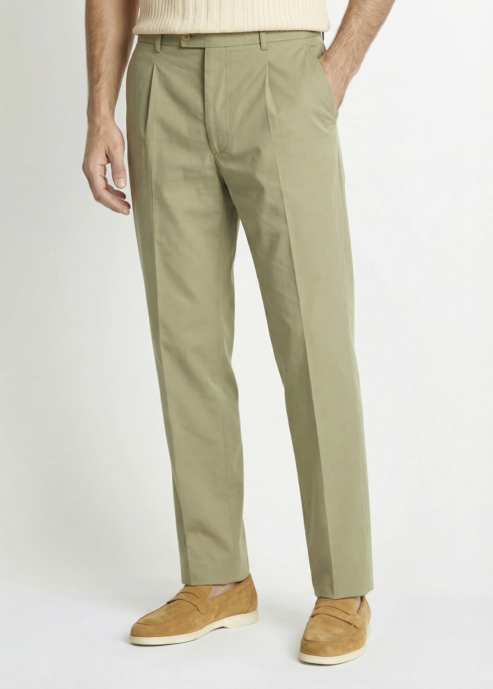 Pantalon ceinture ajustable invisible polycoton Homme Vert FORAIN FA1