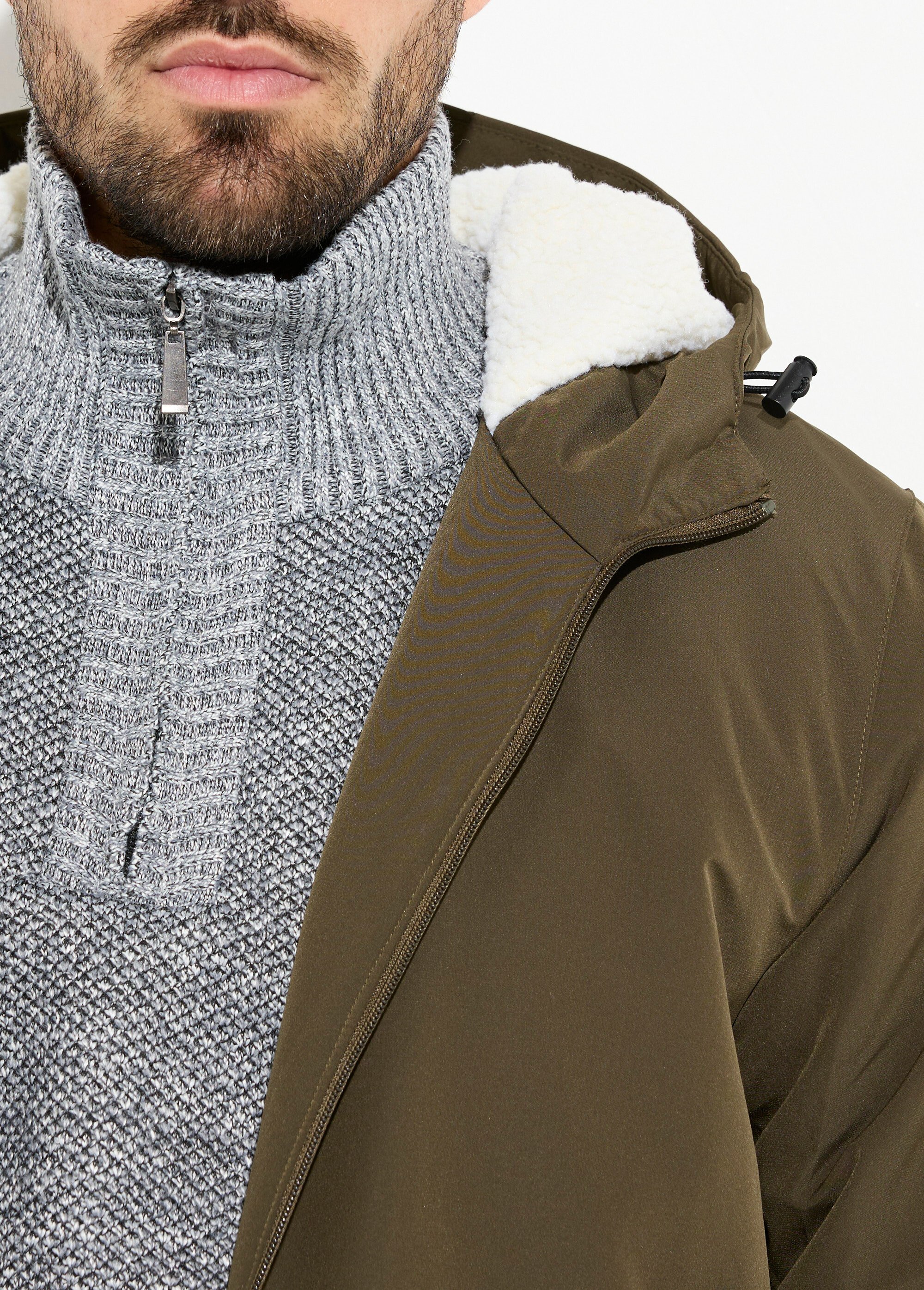 Parka longue fourrée avec capuche