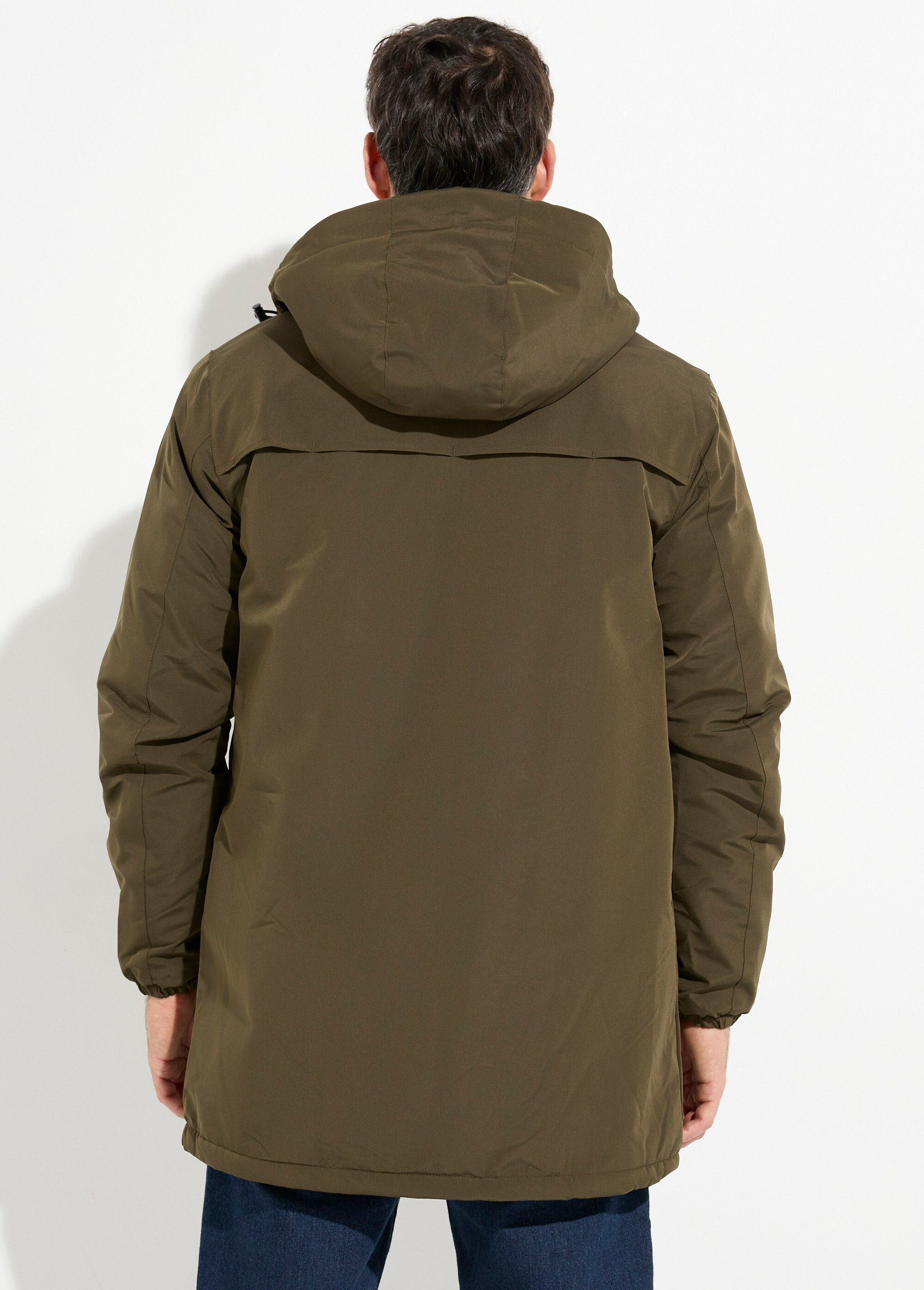 Parka longue fourrée avec capuche Homme Vert FRIFD83D31 DO1