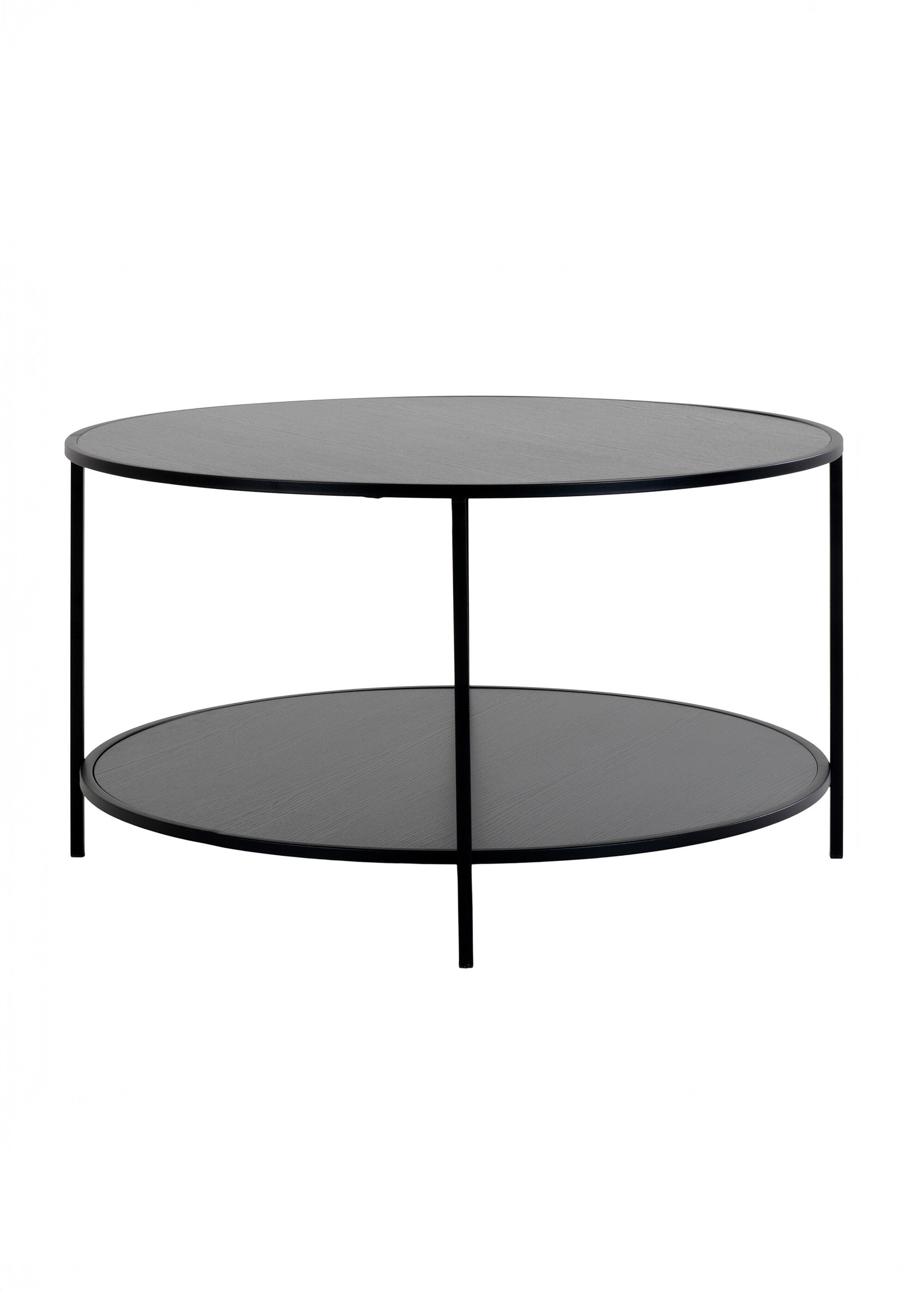 Table basse ronde en métal, 2 niveaux NOIR HN-2101510 DE1