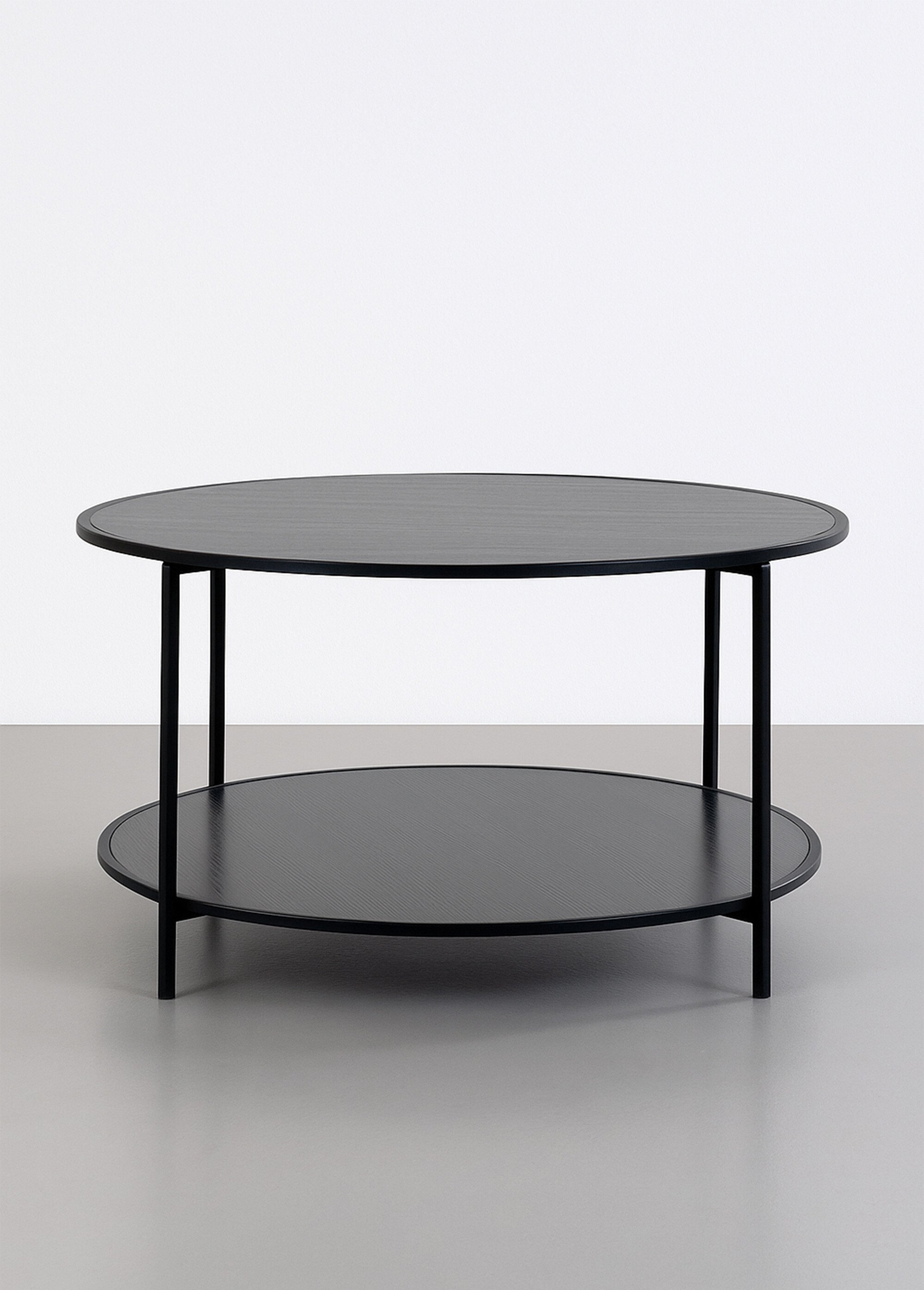 Table basse ronde en métal, 2 niveaux