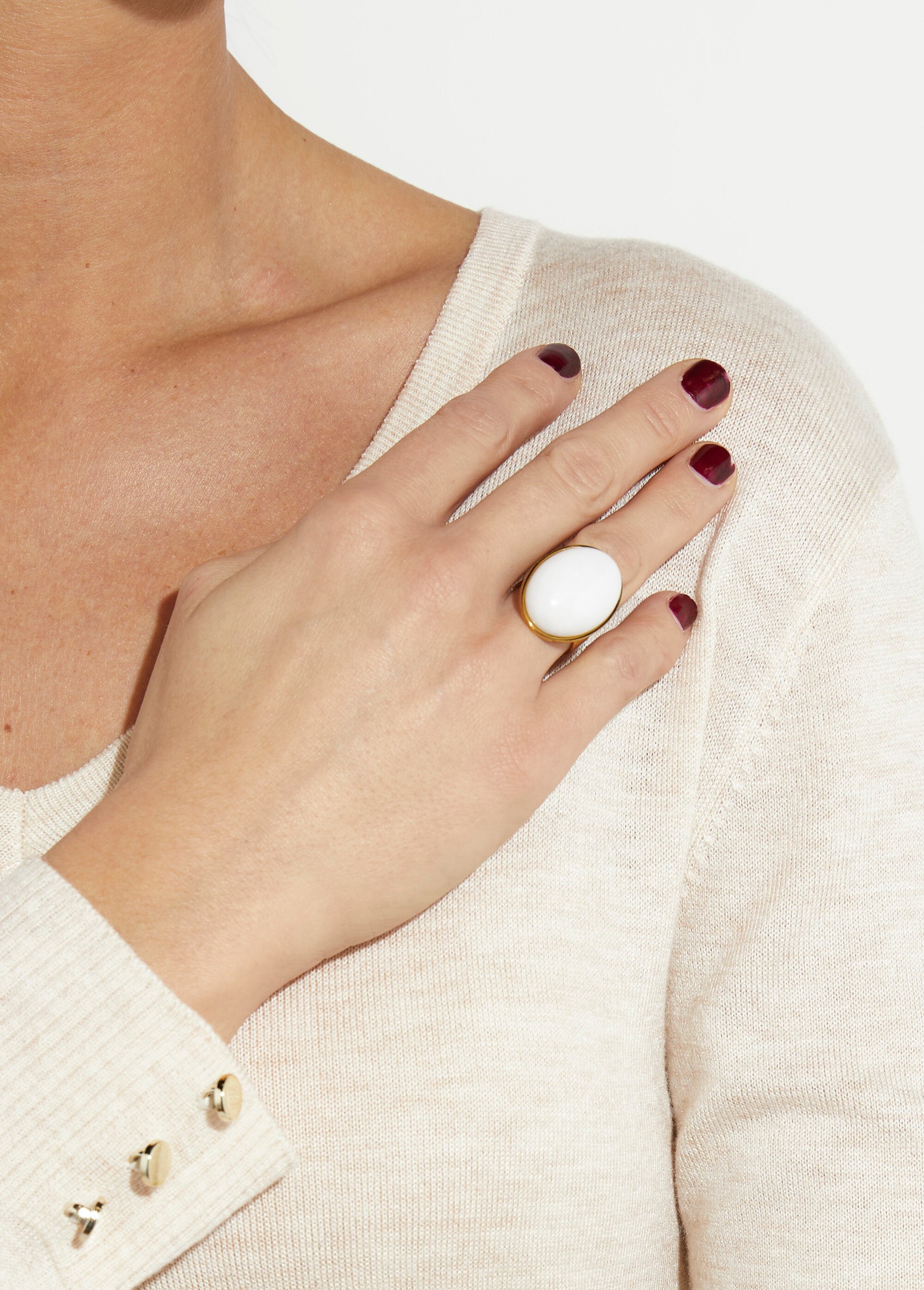 Bague acier inox avec médaillon résine