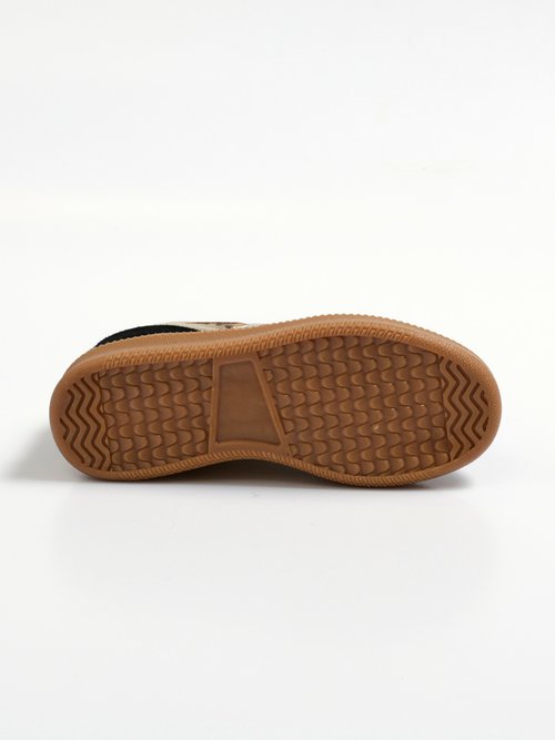 Baskets rétro suédine détails métallisés Femme Noir ERY9090 UN1