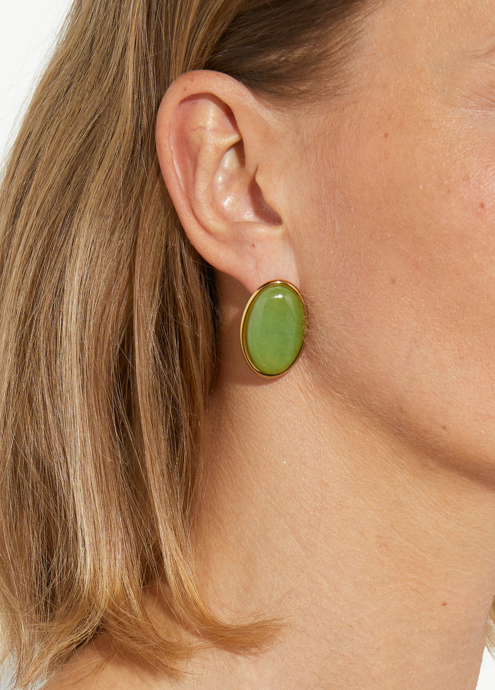 Boucles d'oreilles médaillon ovale inox