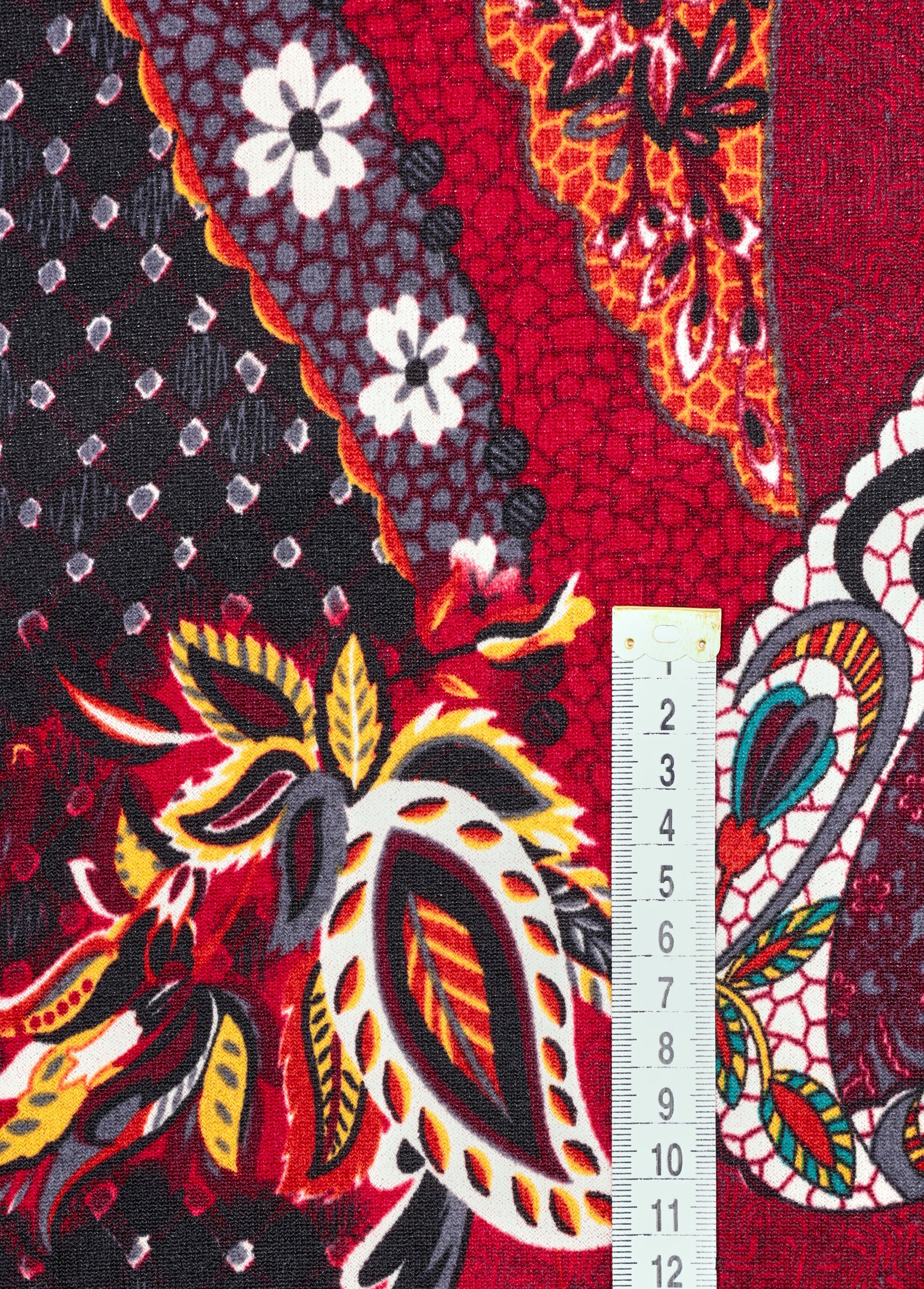 Coupon habillement, jersey  patchwork ROUGE COT145367 DE1