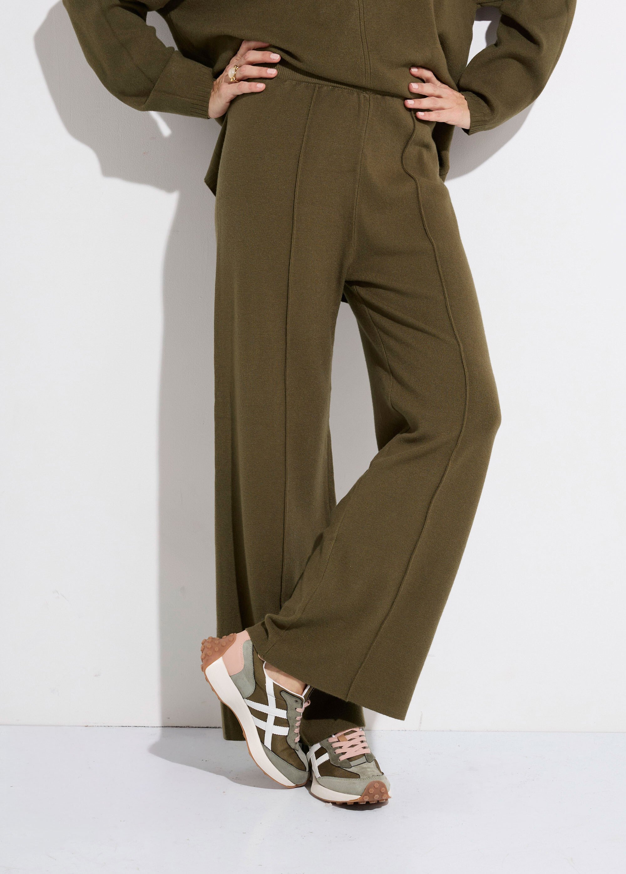 Ensemble en maille tunique + pantalon Femme Vert KA-DD5642 DE2