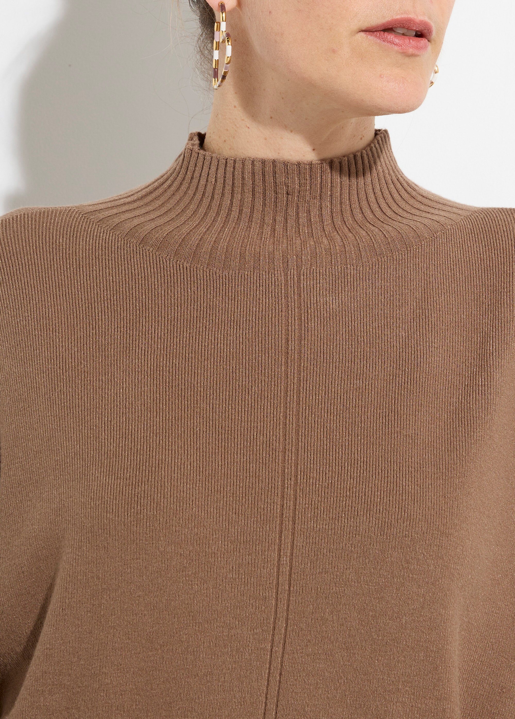 Ensemble en maille tunique + pantalon Femme Marron KA-DD5642 DE1