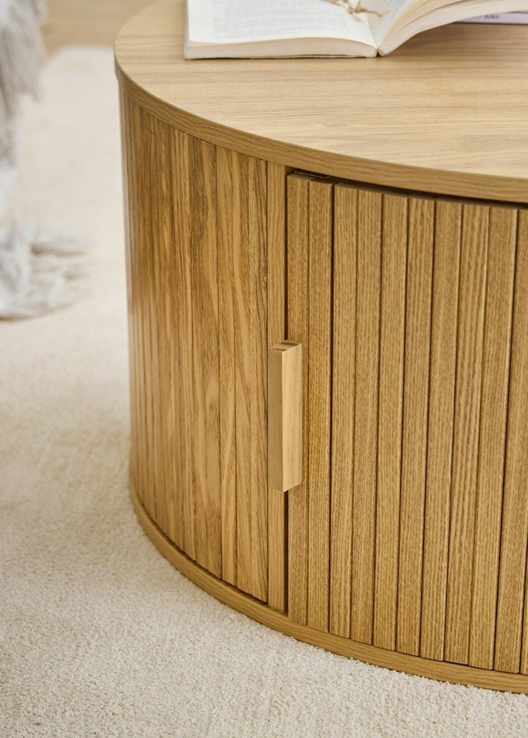 ERNEST Table basse ronde avec rangement BEIGE CAL-14747133 SI3