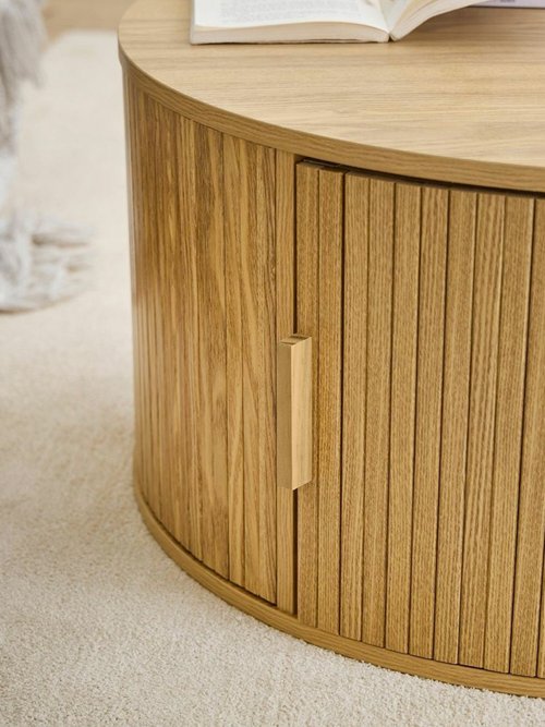 ERNEST Table basse ronde avec rangement BEIGE CAL-14747133 SI3