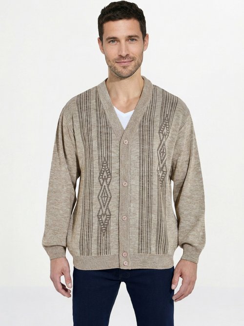 Gilet col V boutonné manches longues laine Homme Beige FRISSON FA1