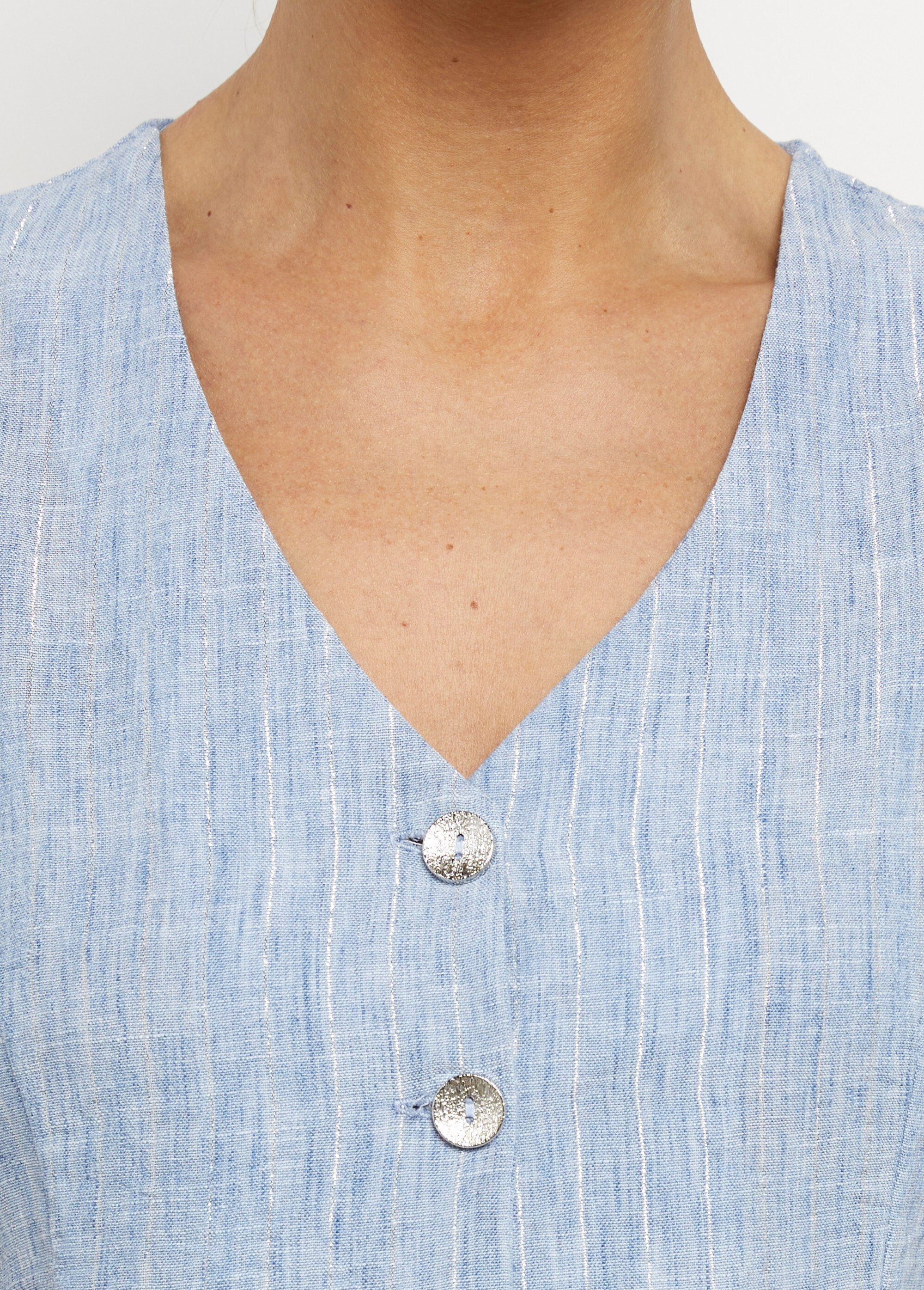 Gilet de costume rayé aspect irrégulier